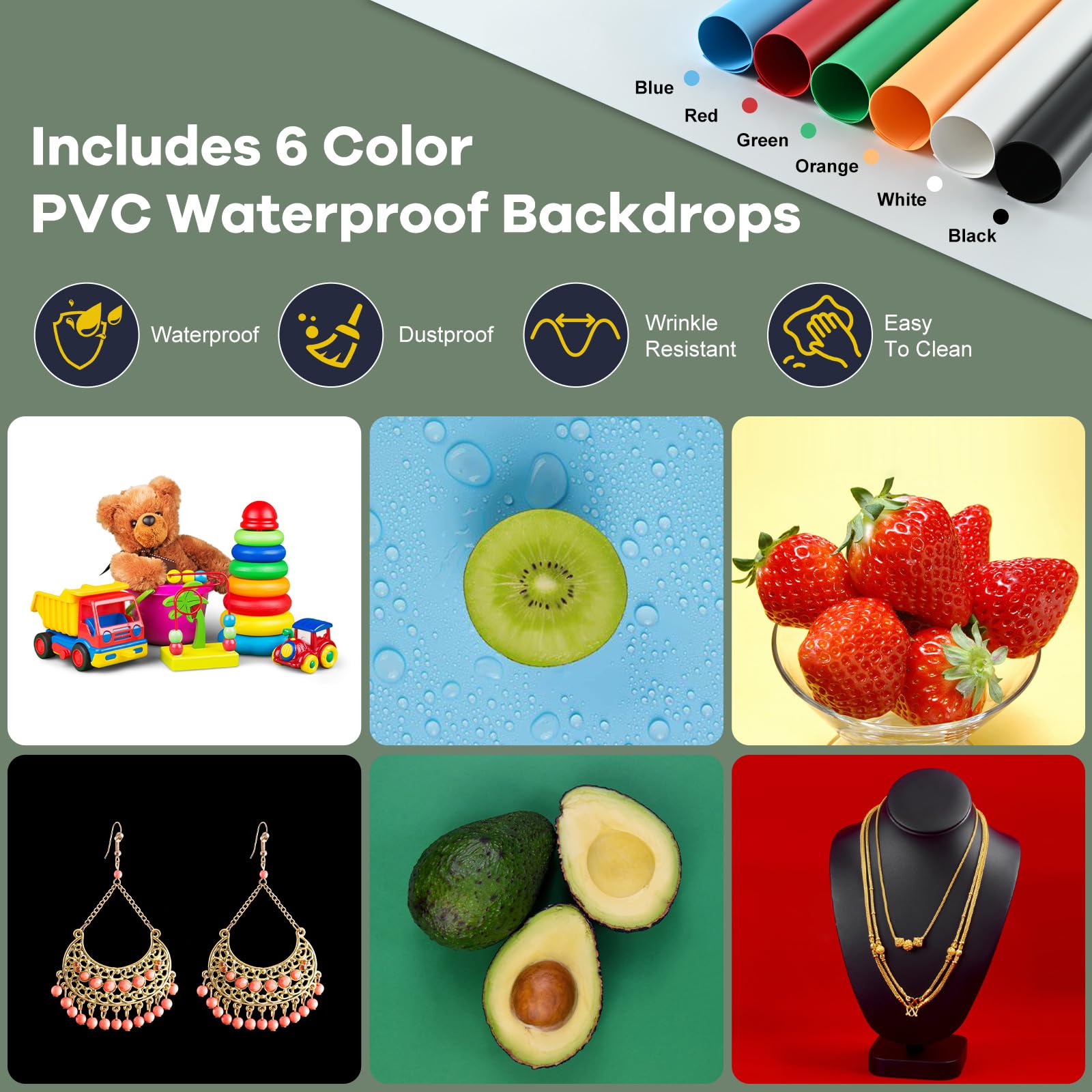 Lightdow Photo Light Box Photography   16''X12'' Light Tent With 120 Leds, 6 Color Pvc Backdrops, Folding Light Box Portable Stu