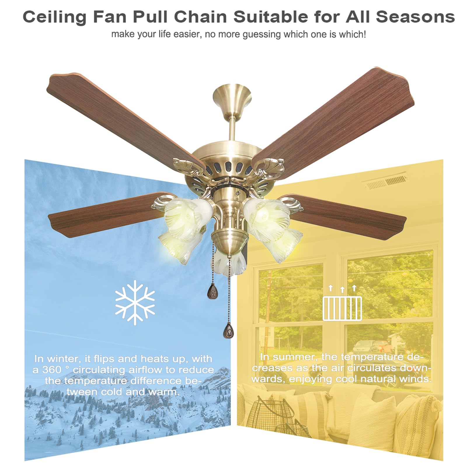 4 Pack Bronzed Ceiling Fan Pull Chain Extension, 12 Inches Classic Drop Shaped Pendant Pull Chains For Ceiling Fans And Lights,