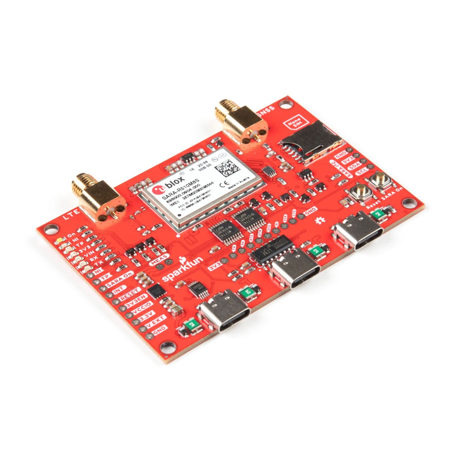 Sparkfun Lte Gnss Breakout   Sara R5   Includes 1X Breakout And 1X Hologram Euicc Sim Card Secure Cloud Lte M Data Communication