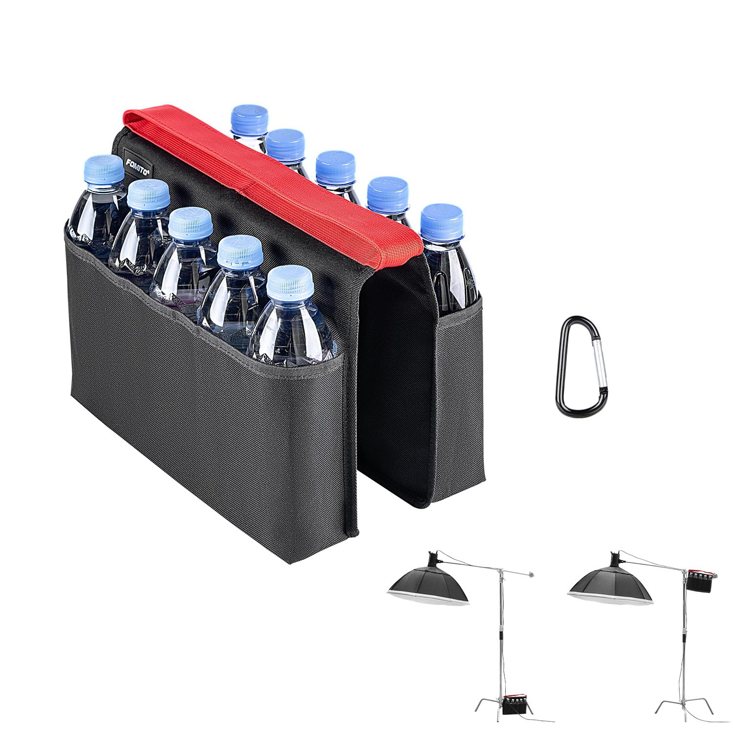 Multi Pocket Carry Weight Bag Replace Heavy Duty Sandbag, Quick Adjust Counterweight For Photography Light Stand, Tripod, Light