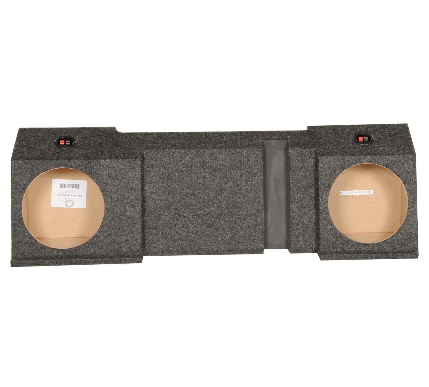 Q Power GMC AVALANCHE10 Dual 10" Under Seat Down Firing Subwoofer Enclosure Charcoal MDF