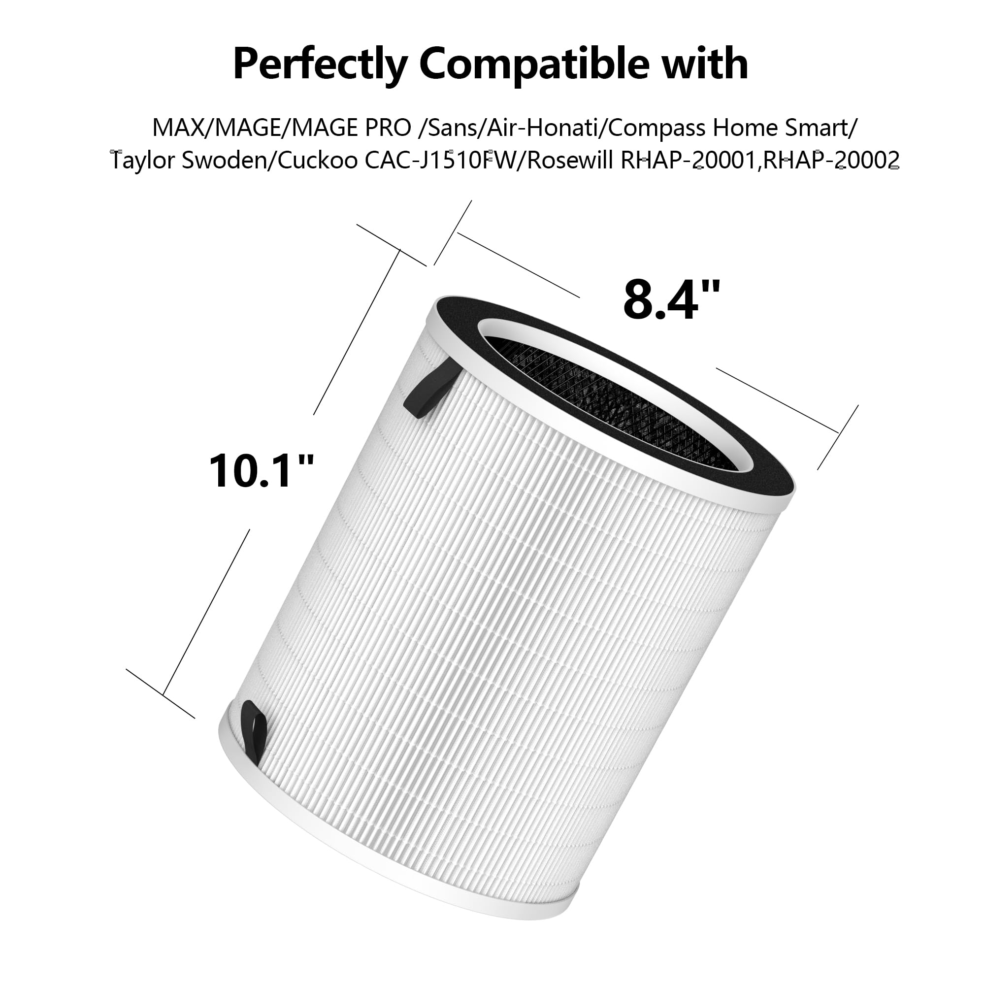 Gokbny 2 Pack Max/Mage/Mage Pro Replacement Filter Compatible With Max/Mage/Mage Pro Purifiers And Sans/Air Honati/Compass Home