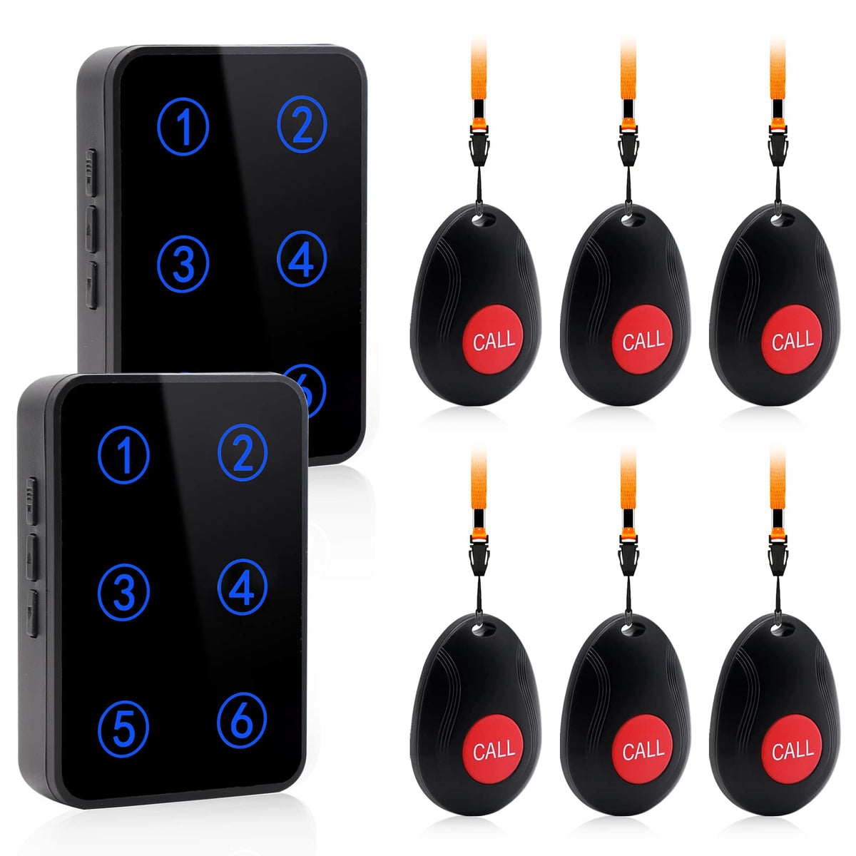 Calltou Wireless Caregiver Pager Nurse Call System Alarm And Panic Call Button 500Ft With Led Number Display For Patientselderly