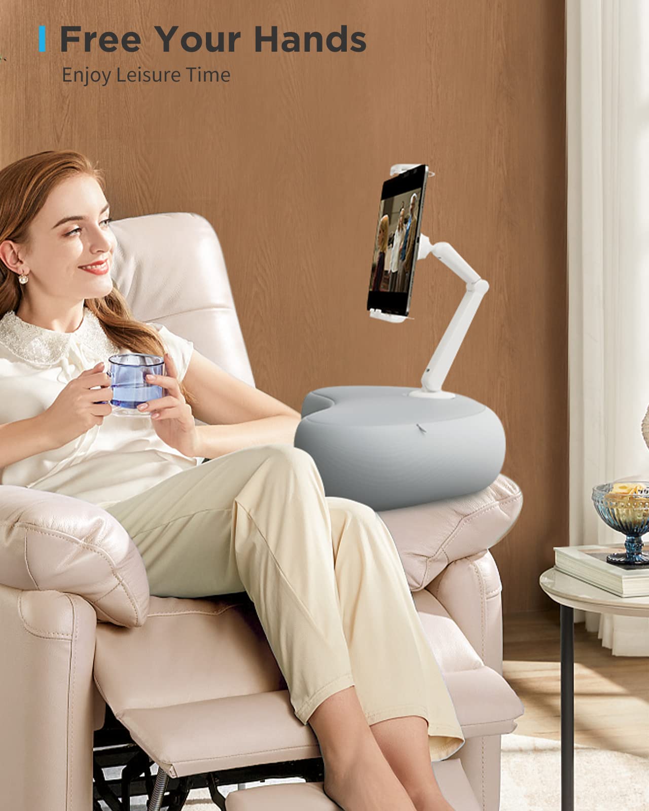 Saiji Tablet Kindle Stand Pillow, Compatible With 4.7    15.6    Kindles, Phones, Tablets, And Portable Monitors, 360 Adjustable