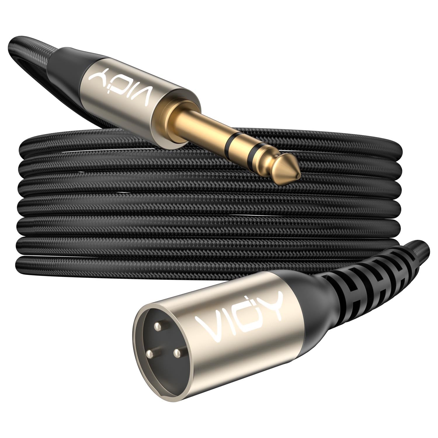 VIOY XLR to 6.35mm Cable 20 FT, 1/4 Inch TRS to XLR Male Balanced Microphone Cable for Mixers, Amplifiers, Speakers, Dynamic Mic
