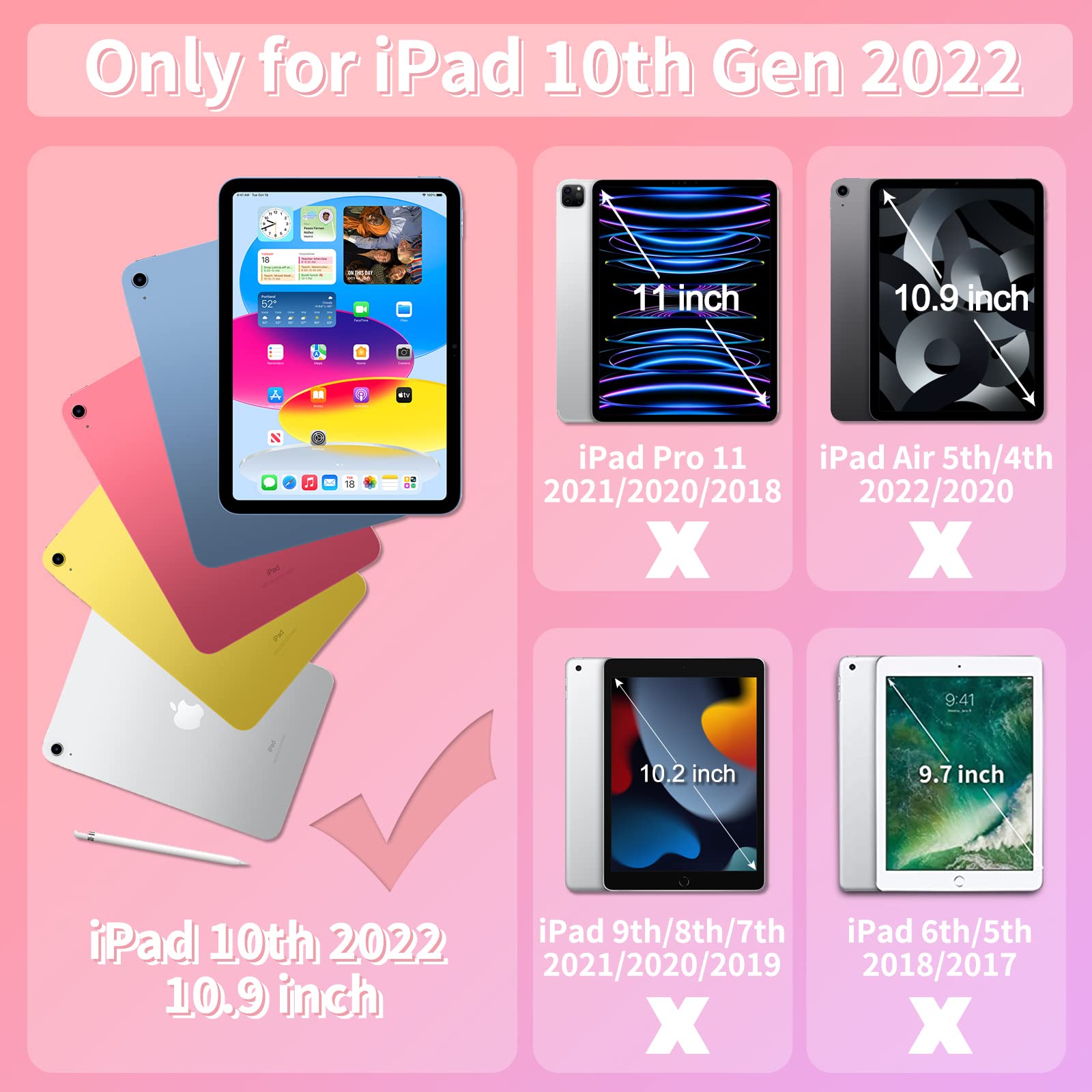Batyue Ipad 10Th Generation Case, Shockproof Protection Cover For 2022 10.9 Inch Ipad (10Th Generation) With Screen Protector/Pe