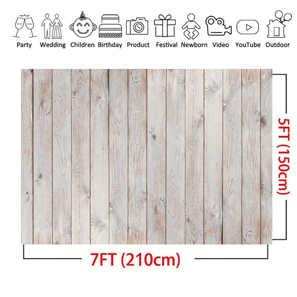 Ltlyh 7X5Ft Vinyl Gray Wood Backdrop For Photography Rustic Natural Wooden Floor Photo Background Newborn Baby Photoshoot Portra