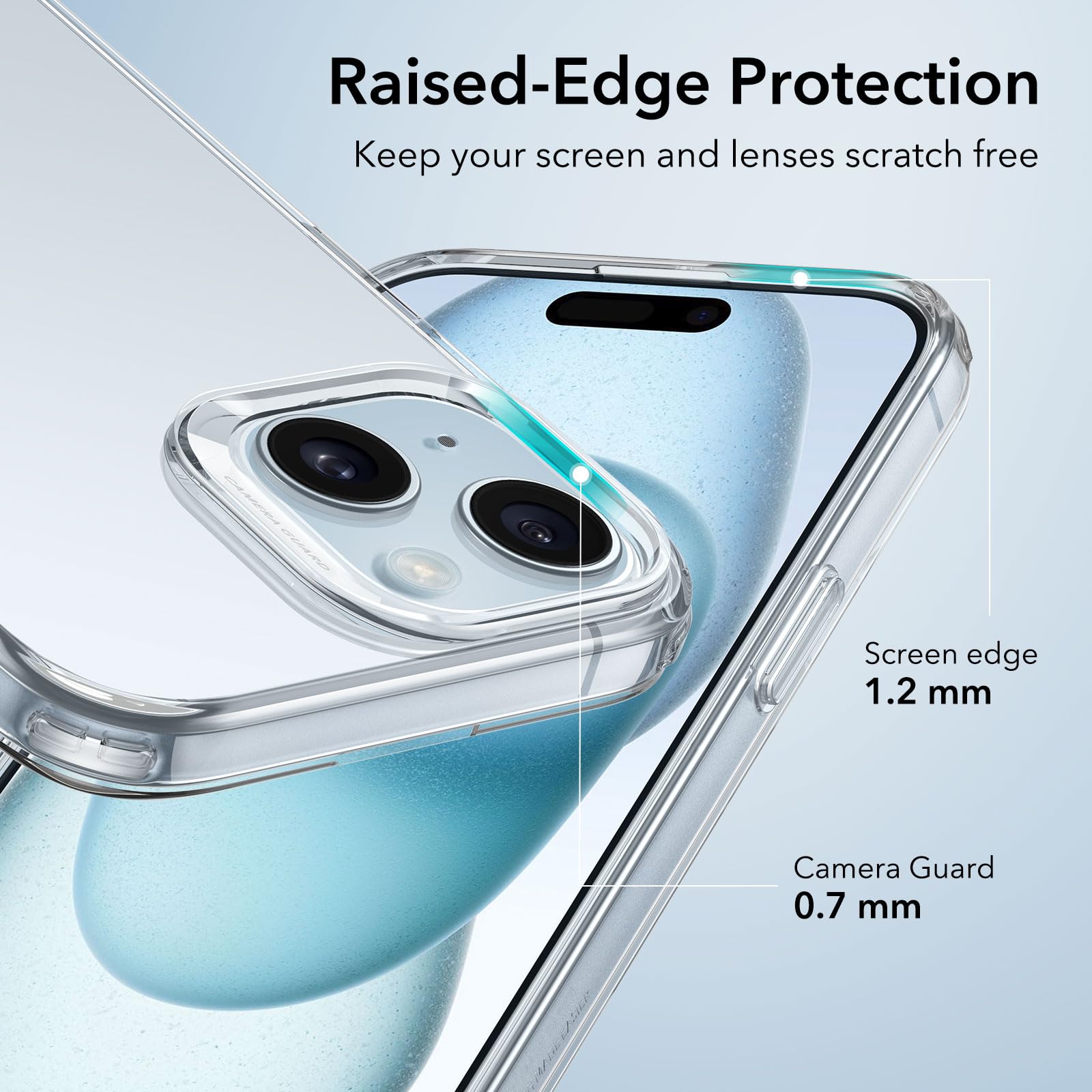 Esr Clear Case For Iphone 15 Plus Case, Shockproof Thin Cover, Yellowing Resistant Slim Transparent Tpu Phone Case, Zero Series,