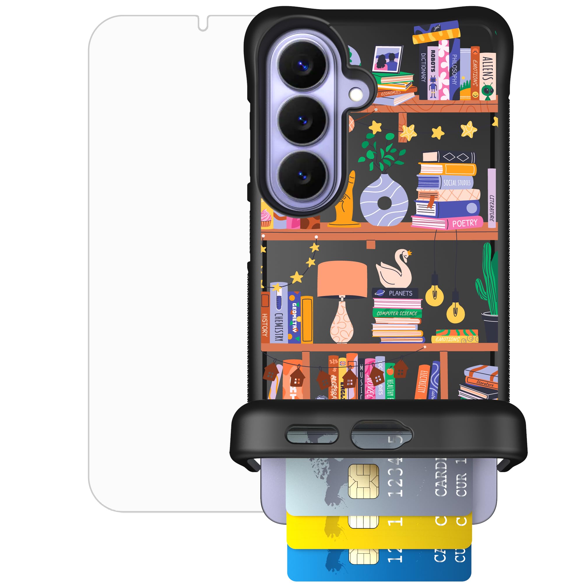 Scooch for Samsung Galaxy S26 Case with Card Holder, Wingmate Wallet Case with Hidden Card Slot and RFID Protection, Bundled wit