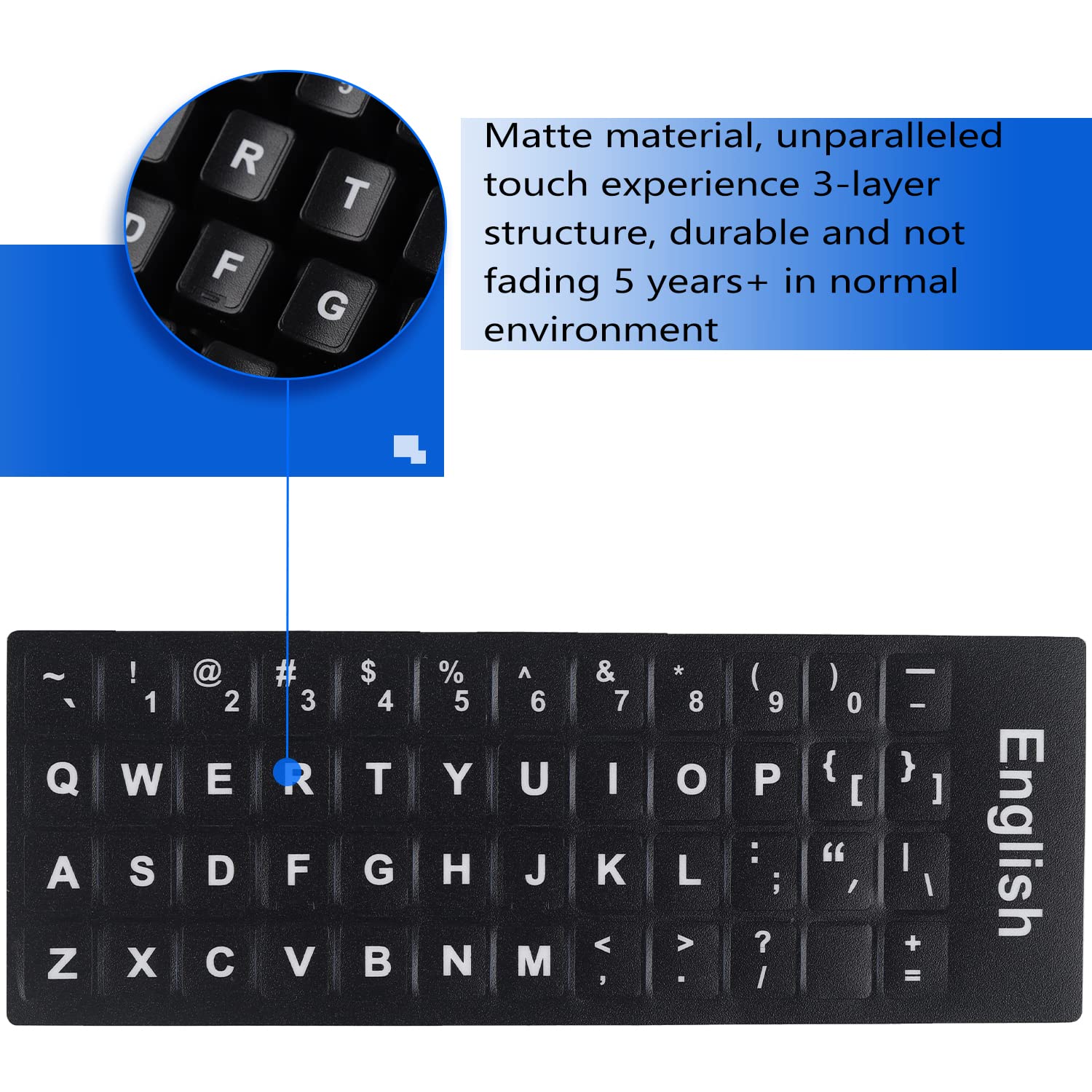 Universal Arabic Keyboard Stickers (6 In 1), Black Background With White Lettering For Computer Laptop Notebook Desktop, Replace