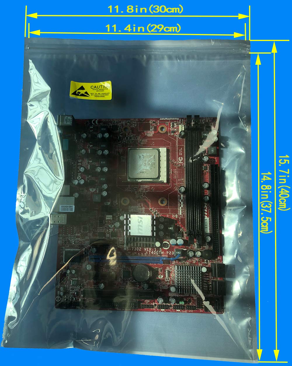 Daarcin Anti Static Bags,Esd Bags,10Pcs 11.8X15.7In(30X40Cm) Resealable Large Size For Motherboard Hdd With10Pcs Labels And Elec