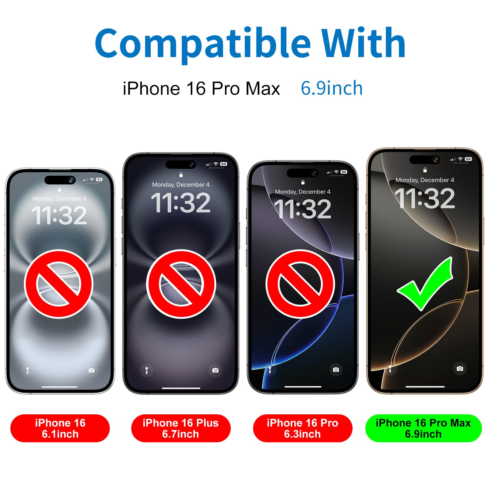 Mothca 2 Pack Matte Glass Screen Protector For Iphone 16 Pro Max[6.9 Inch] + 2 Pack Camera Lens Protector, Anti Glare & Anti Fin