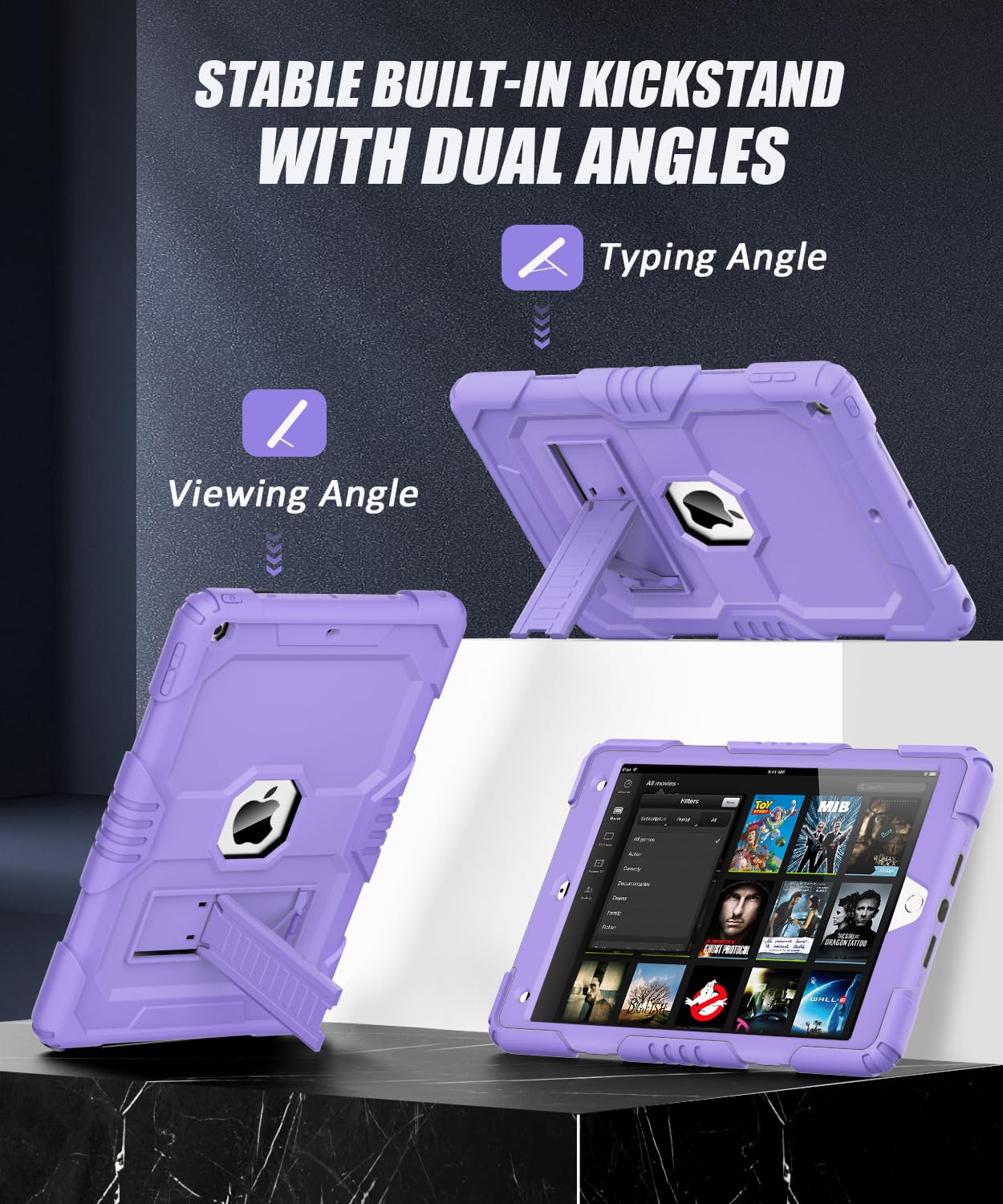 Okp Case For Ipad 9Th/ 8Th/ 7Th Generation (2021/2020/2019), Heavy Duty 10.2 Inch Ipad Shockproof Rugged Protective Cover With B