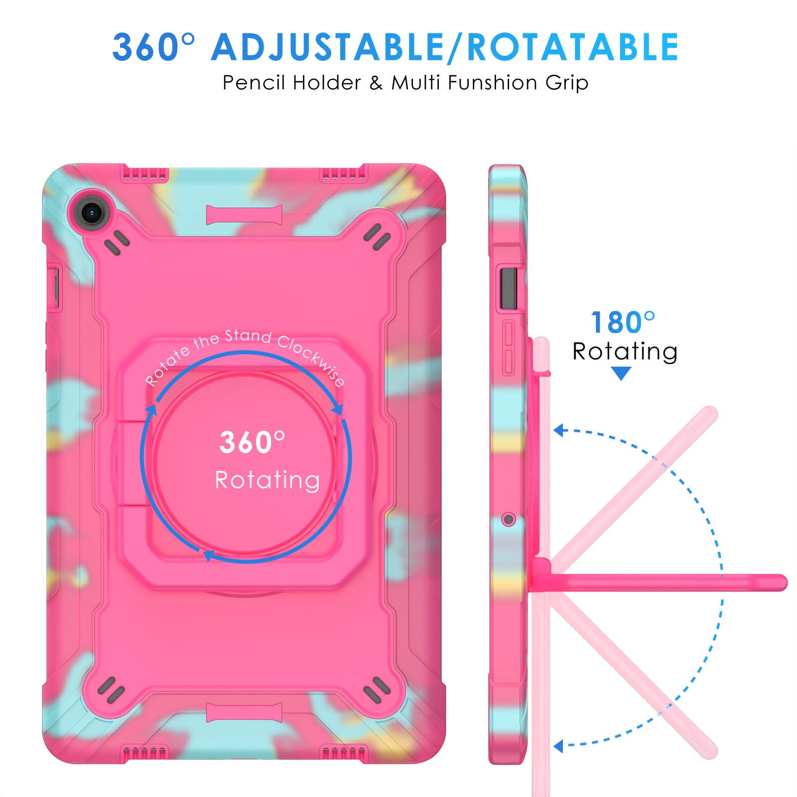 Detuosi Case For Samsung Galaxy Tab A9 Plus 11 Inch 2023, Galaxy Tab A9 Plus Shockproof Case With 360Rotatable Stand & Shoulder