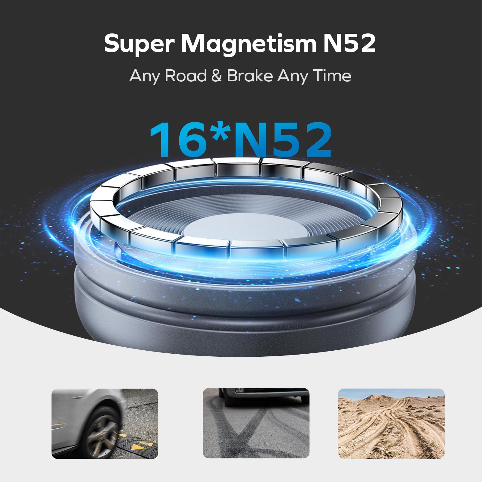 Momax Magsafe Car Mount, N52 Magnetic Car Phone Mount, 905 Rotation Cell Phone Mount For Dashboard Windshield, Phone Holder Moun