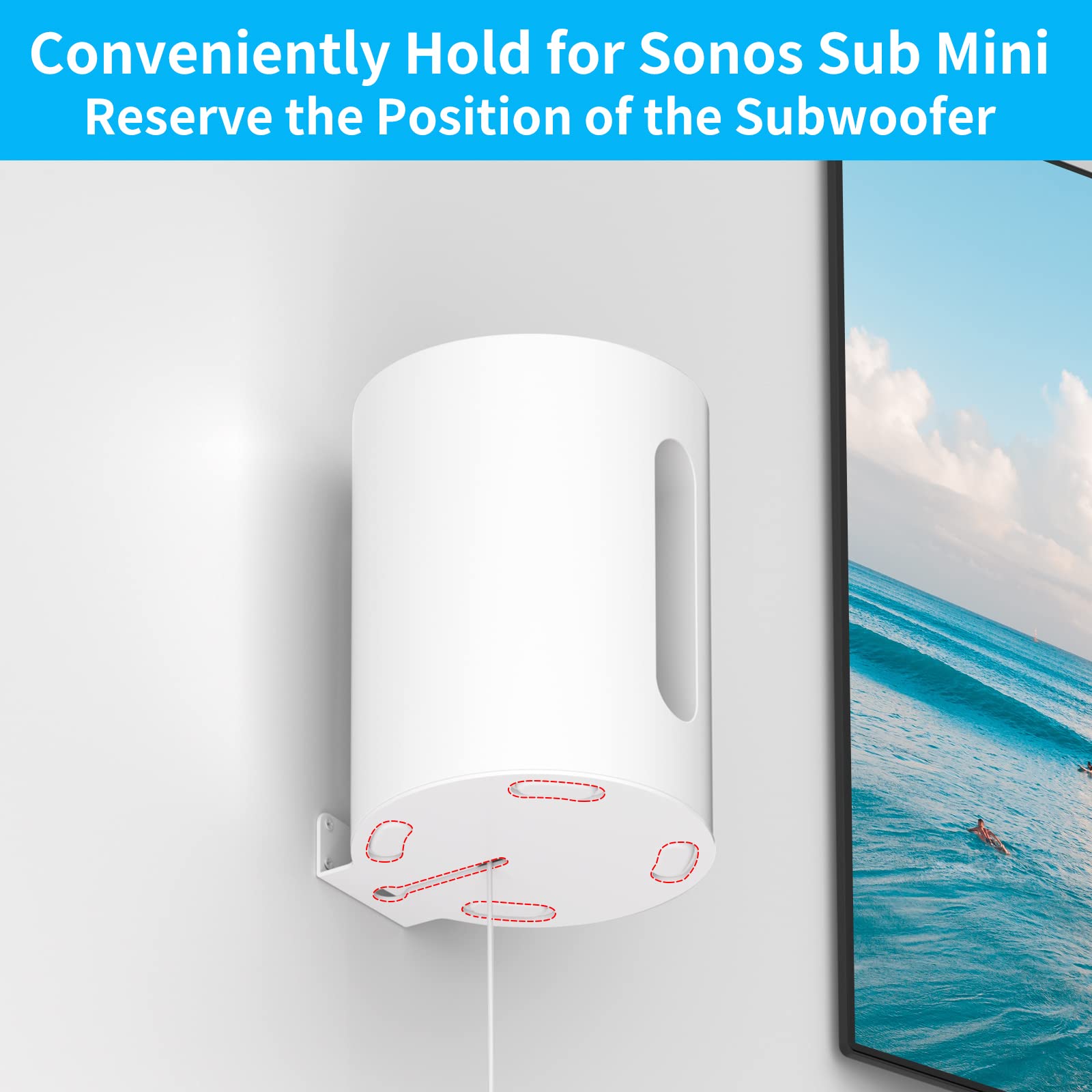 Heavy Duty Wall Mount Bracket For Sonos Sub Mini Mount Easy To Install Compatible With Sonos Sub Mini Subwoofer Bracket With Har