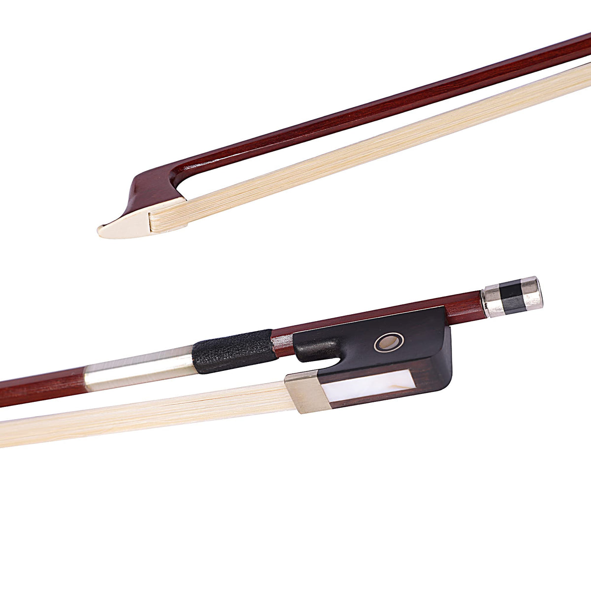 Adm 4/4 Full Size Student Cello Bow, Well Balanced Handmade Brazilwood Classic Cellos Bow Light Weight With Horsehair, Ebony Fro