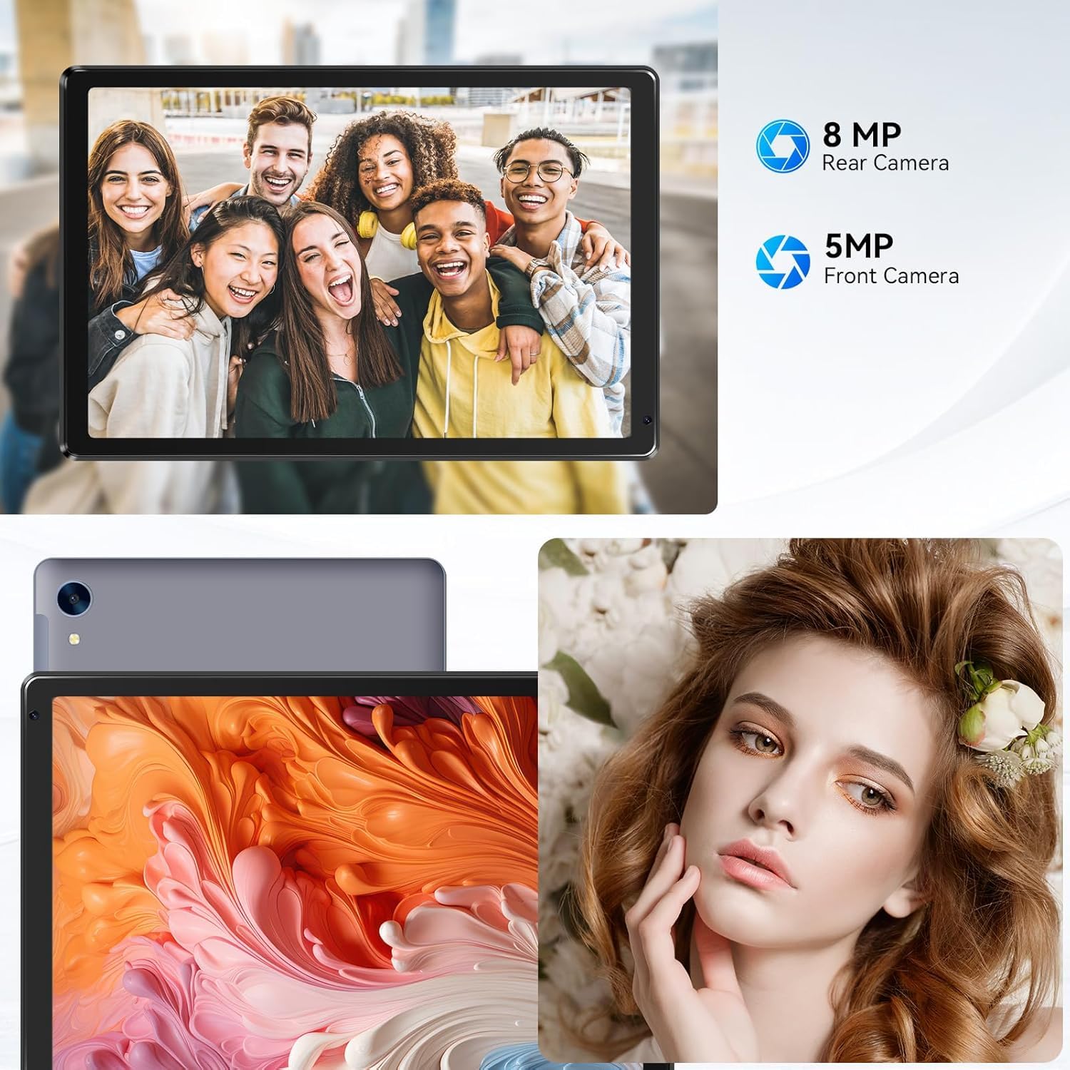 Jeazans Android Tablet, 10.1 Inch Tablets With 1280 * 800 Ips Hd Touchscreen, Octa Core Processor, 10Gb Ram 128Gb Rom, 1Tb Tf Ca