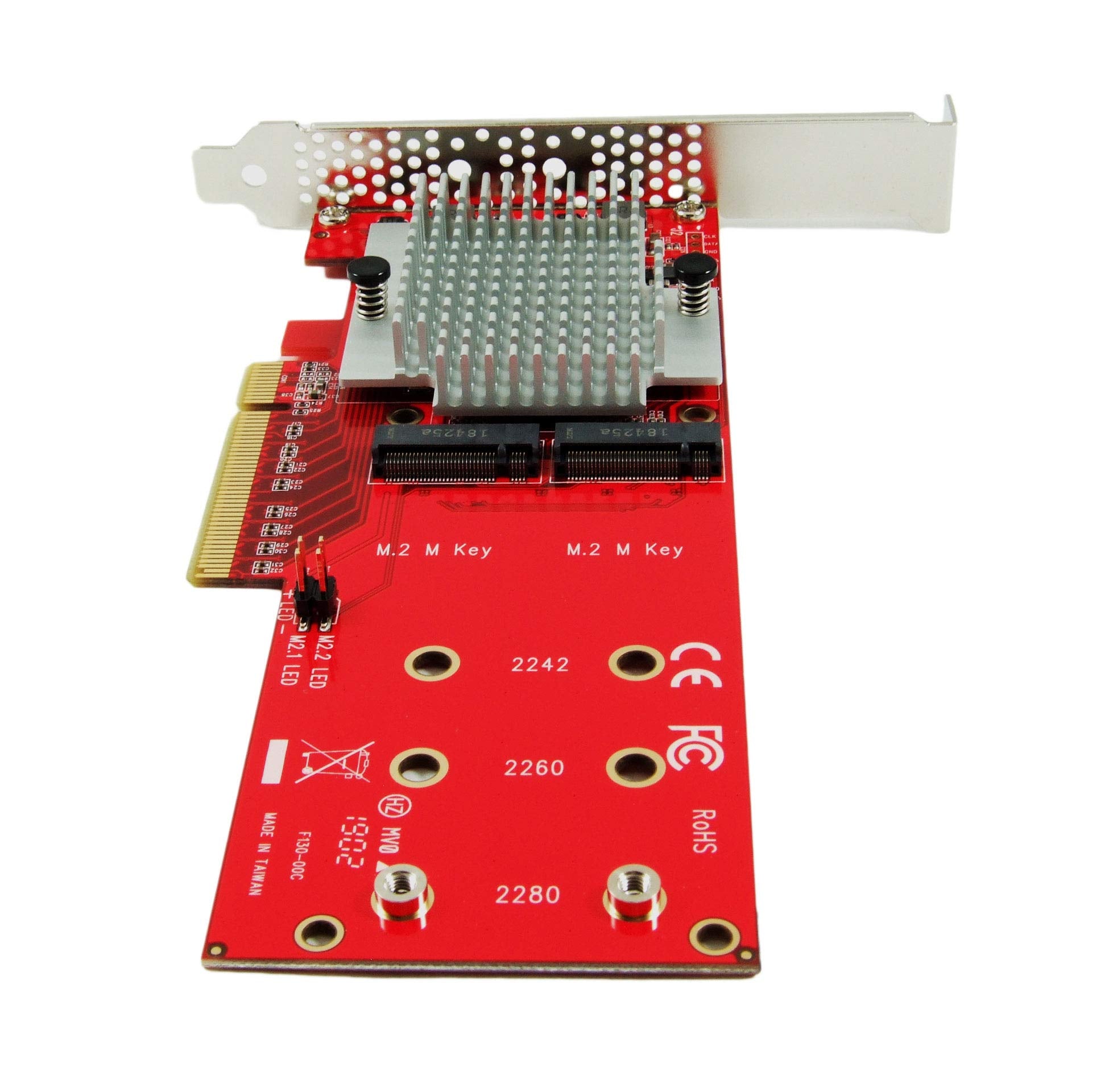 Ableconn Pexm2 130 Dual M.2 Pcie Nvme Ssd Adapter Card   Pci Express 3.0 X8 / X16 Support 2X M.2 Ngff (M Key) Pcie Nvme Ssd For