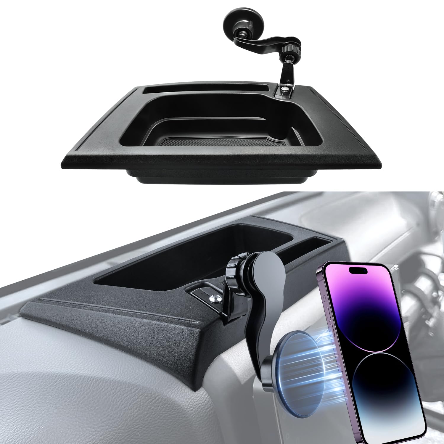 ZKJAYOE Magnetic Phone Mount for Jeep 2011-2017 Wrangler JK JKU - Dashboard Phone Holder with Magsafe for Jeep Wrangler Accessor