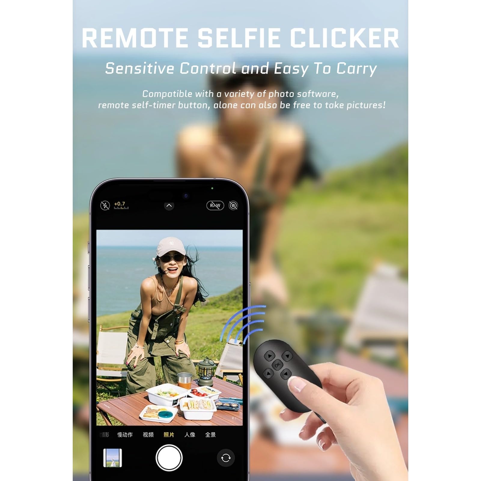 Yoidesu Bluetooth Remote Control Page Turner, Scrolling Ring Clicker For Camera Video Recording Shutter Selfie, Rechargeable Fin