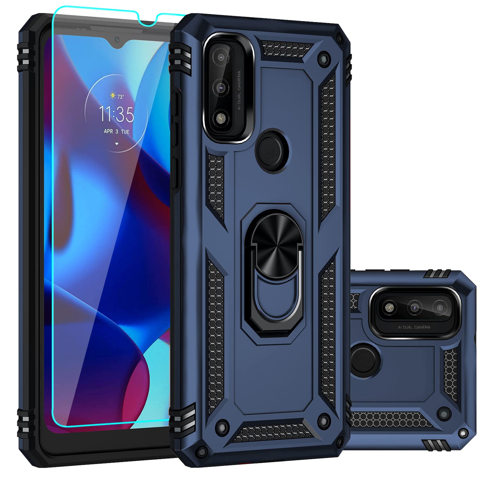 Sktgslamy For Moto G Pure Phone Case,Moto G Power 2022 Case,With Hd Screen Protector, [Military Grade] 16Ft. Drop Tested Cover W