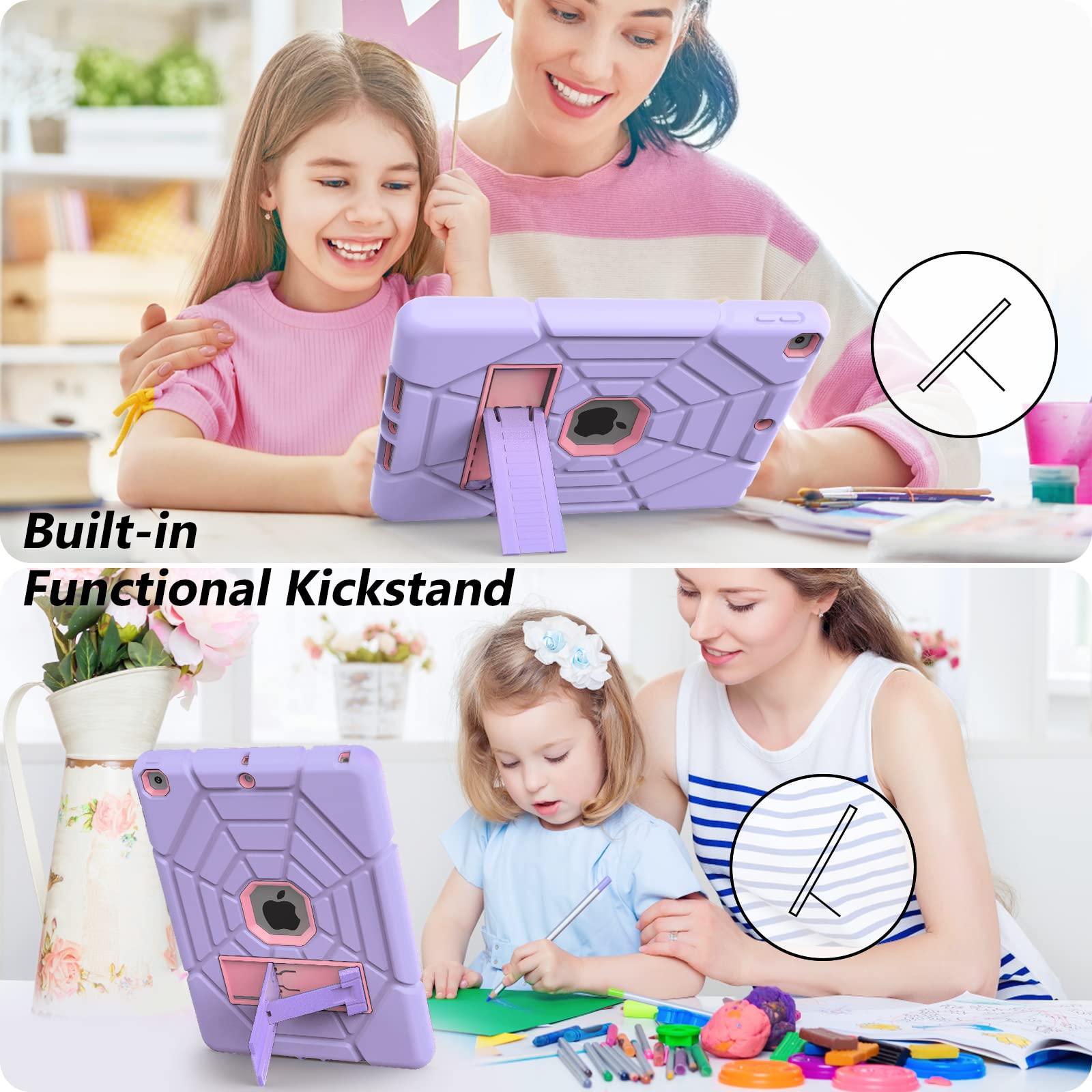 Grifobes For Ipad 6Th/5Th Generation Cases 2018/2017, For Ipad Air 2 Case 2014 9.7 Inch, Heavy Duty Shockproof Rugged Protective