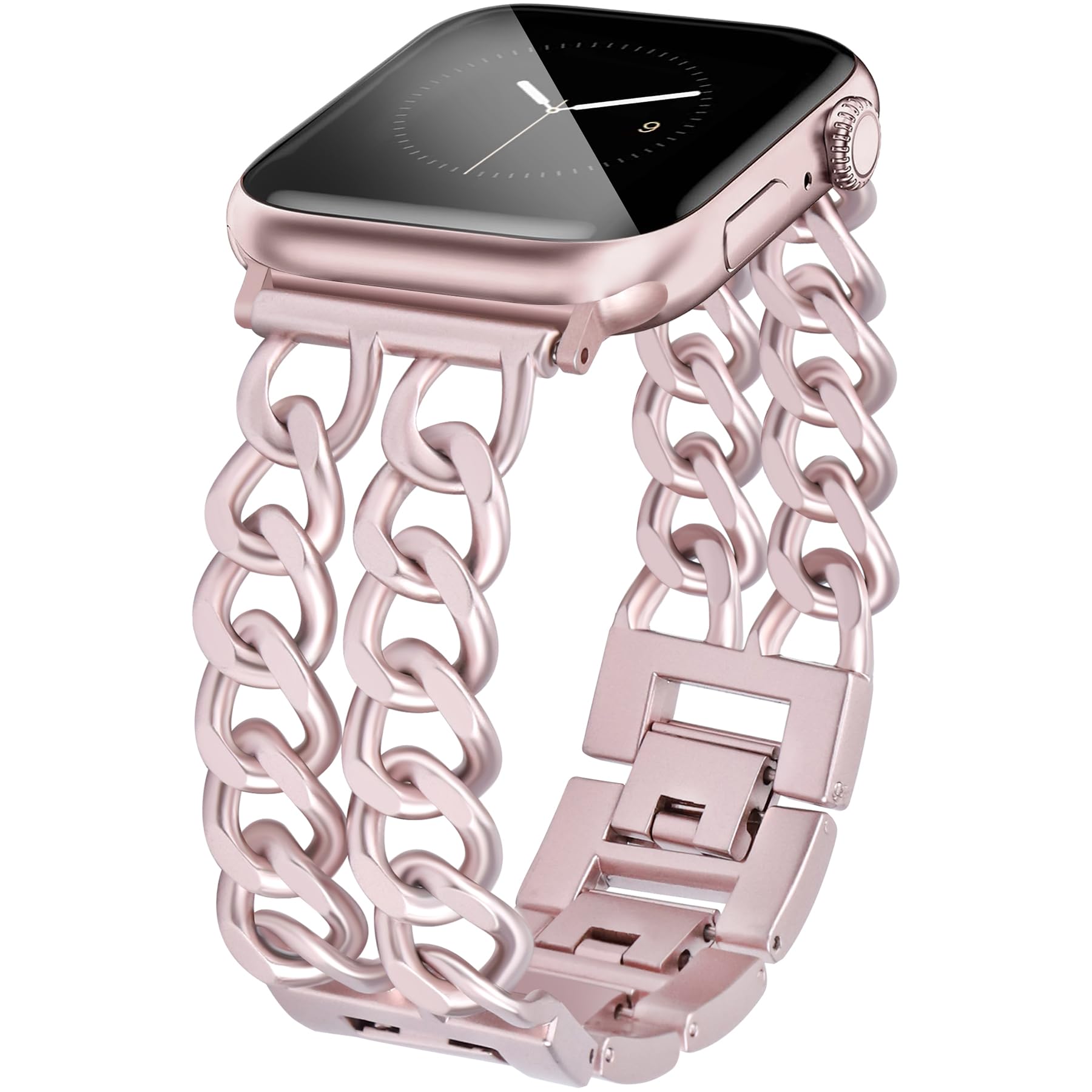 Jr.Dm Pink Watch Bands For Women Compatible With Apple Watch Band 38Mm 40Mm 41Mm 42Mm (S10) Adjustable Metal Band Cowboy Steel C