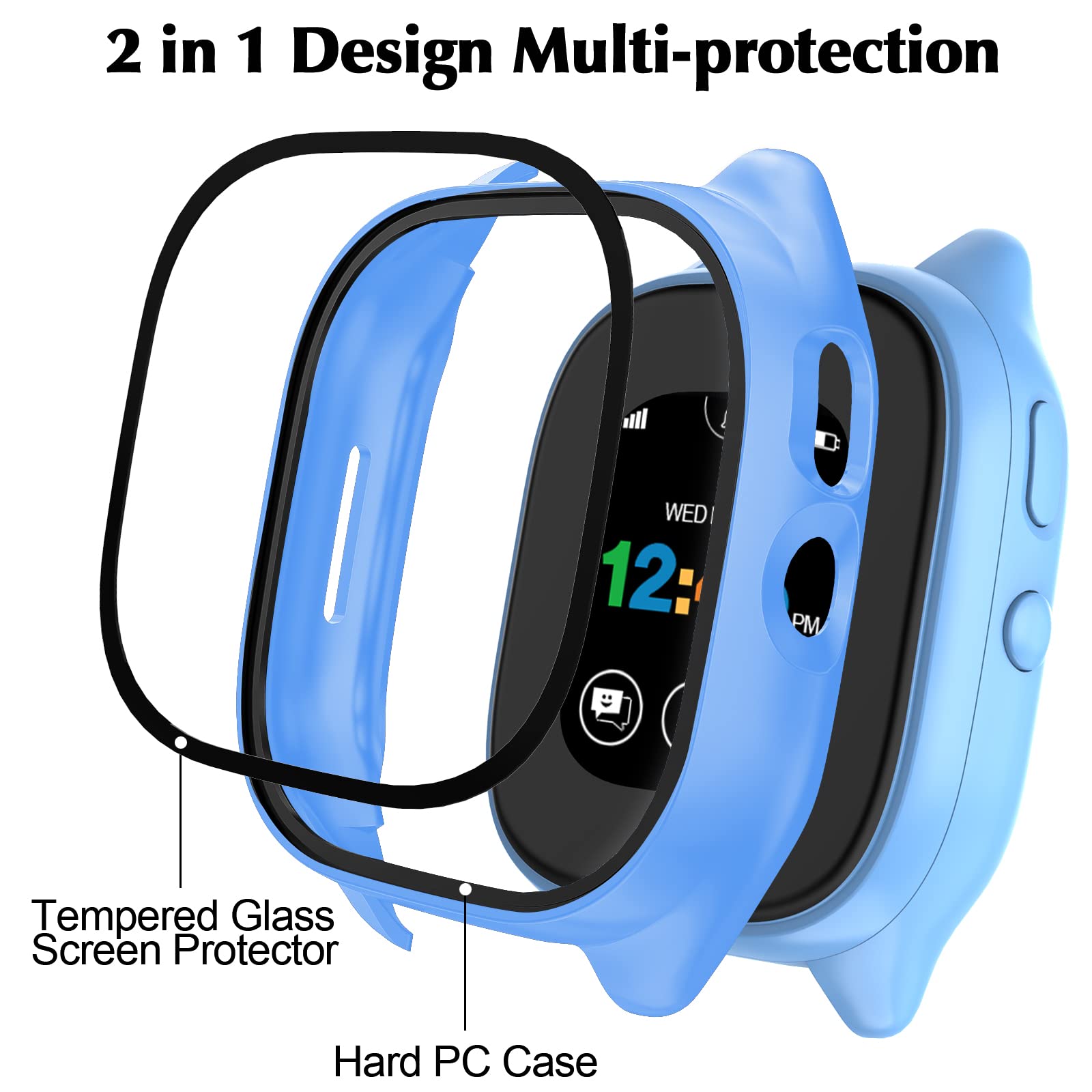 Kuaguozhe Tempered Glass Screen Protector Only Compatible For Gizmo Watch 3 For Kids,Blue