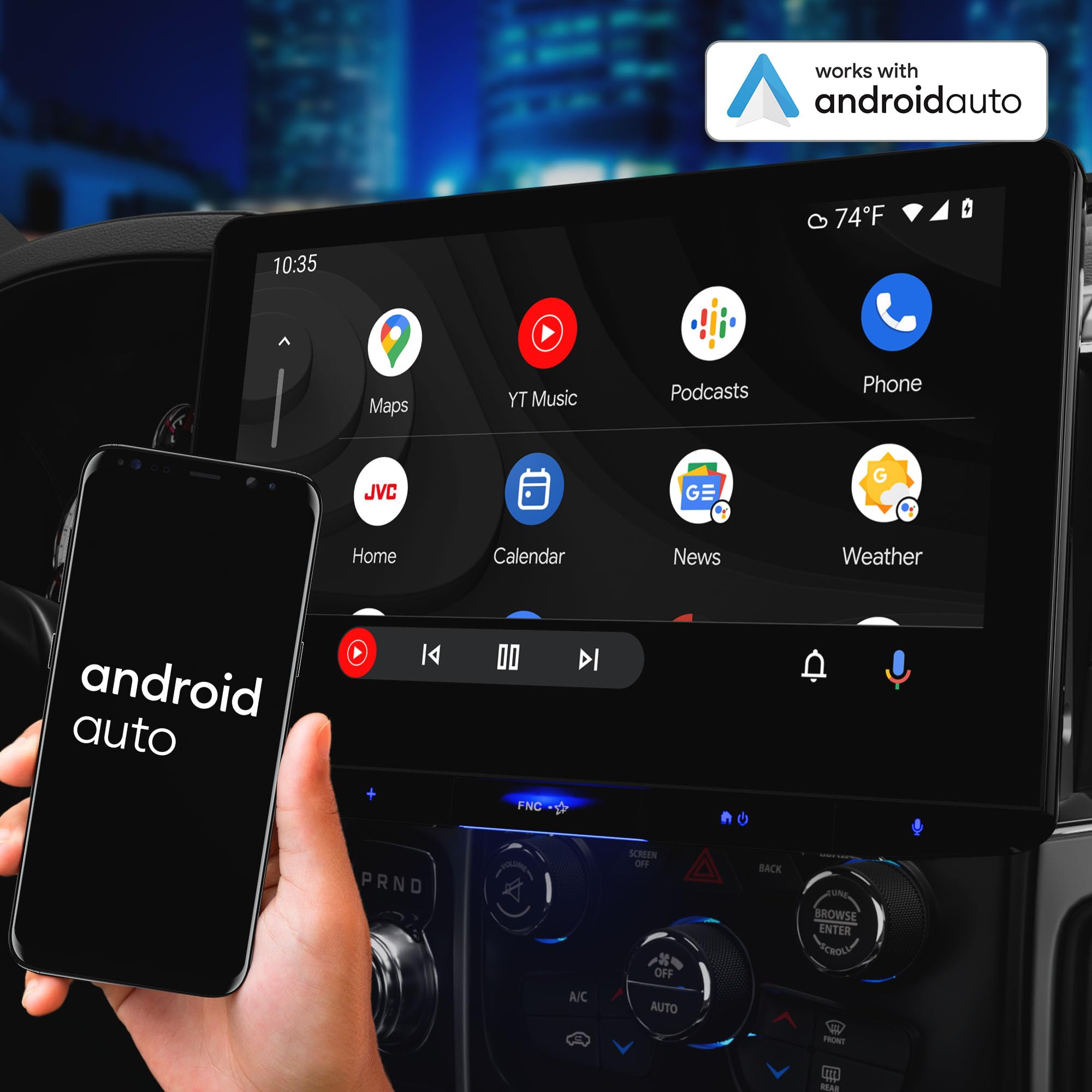 Jvc Kw Z1000W Bluetooth Car Stereo Receiver With Usb Port  10.1'' Floating Touchscreen Hd Display, Am/Fm Radio   Mp3 Player   Do