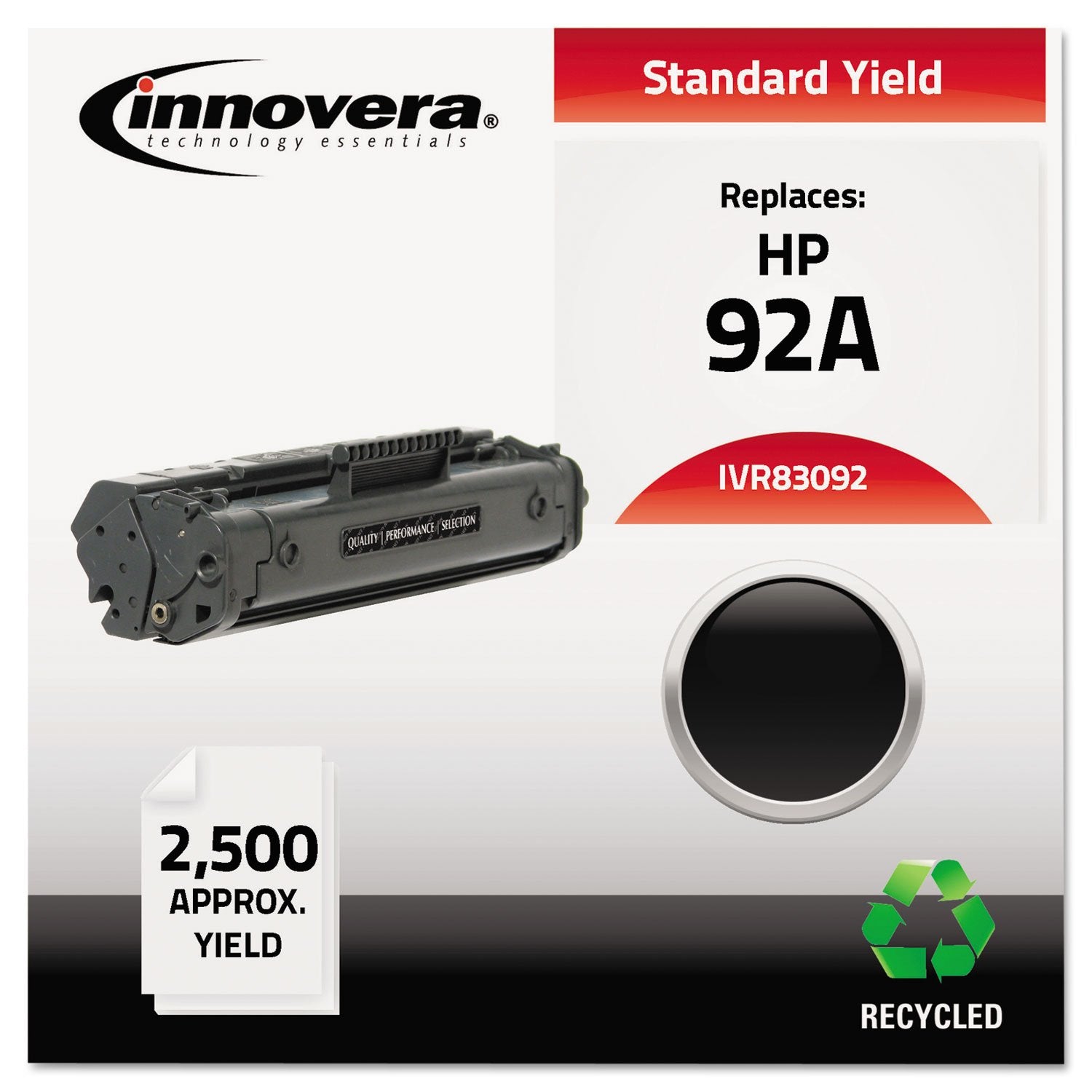 Innovera Ivr83092 Remanufactured 2500 Page Yield Toner For Hp 92A (4092A)   Black