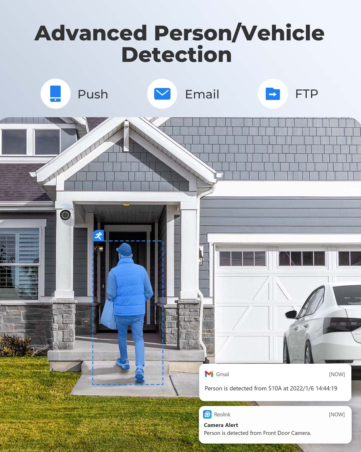 Reolink 5Mp Security Bullet Poe Ip Camera,Surveillance Outdoor Indoor,Human/Vehicle/Pet Detection,Time Lapse,100Ft Ir Night Vision,Work With Smart Home,Support 256Gb Sd Card,Rlc 510A(Pack Of 2)