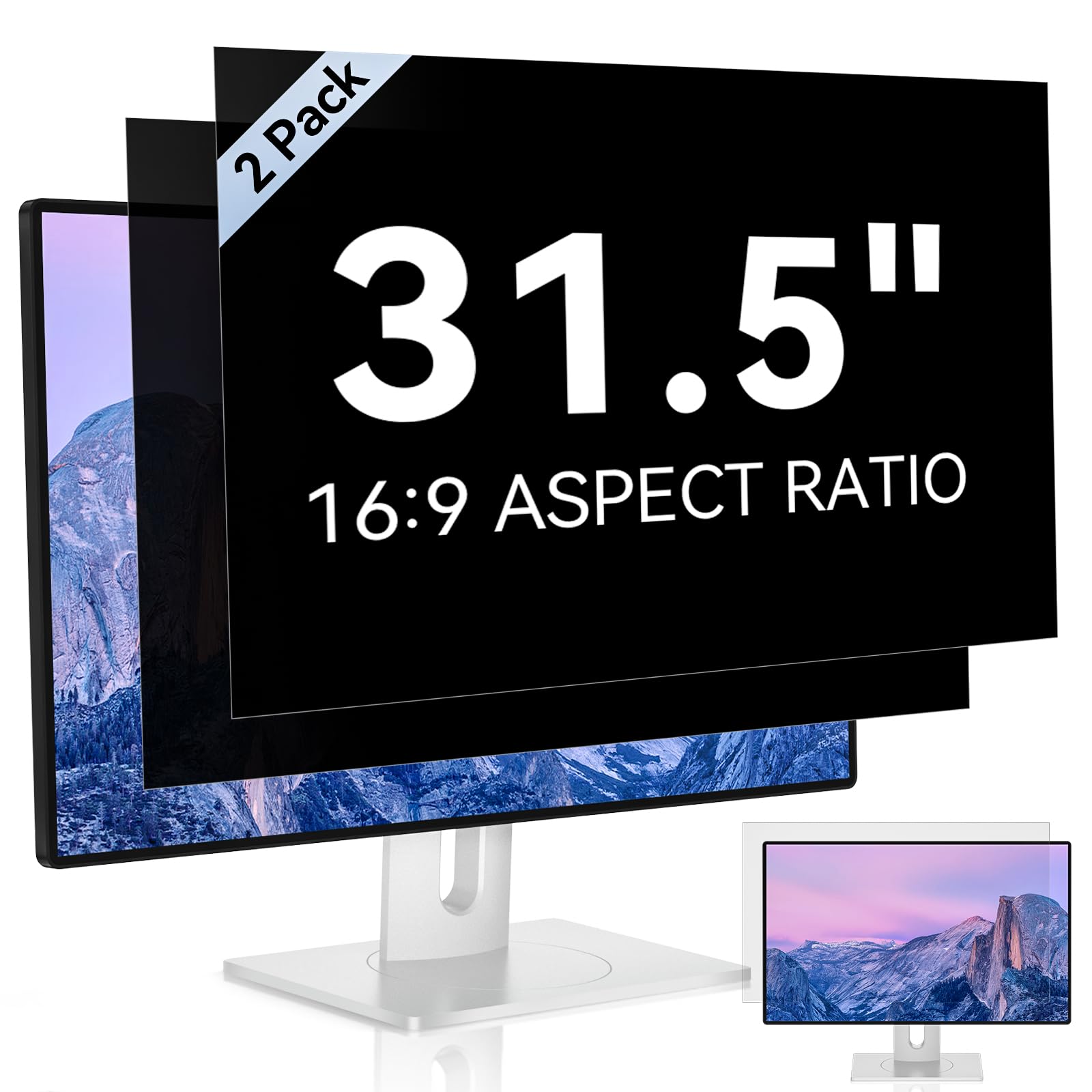 [2 Pack] 31.5 Inch Computer Privacy Screen For 16:9 Aspect Ratio Widescreen Monitor, Eye Protection Anti Glare Blue Light Comput