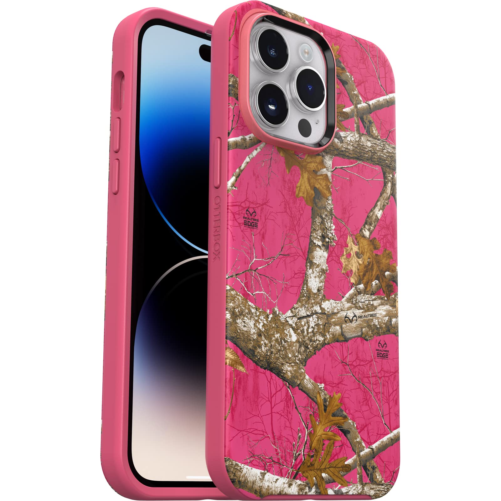 Otterbox Symmetry Series Series+ Graphics Antimicrobial Case With Magsafe For Iphone 14 Pro Max (Only)   Realtree Flamingo Pink