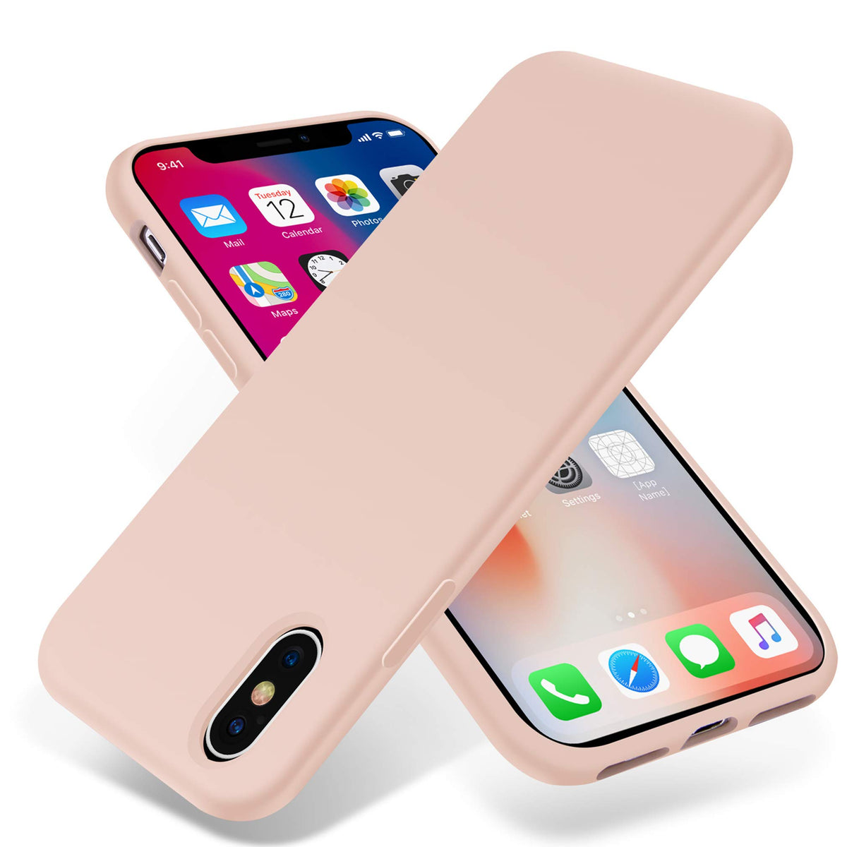 Otofly Compatible With Iphone Xs Case/Iphone X Case,Ultra Slim Fit Iphone Case Liquid Silicone Gel Cover With Full Body Protecti