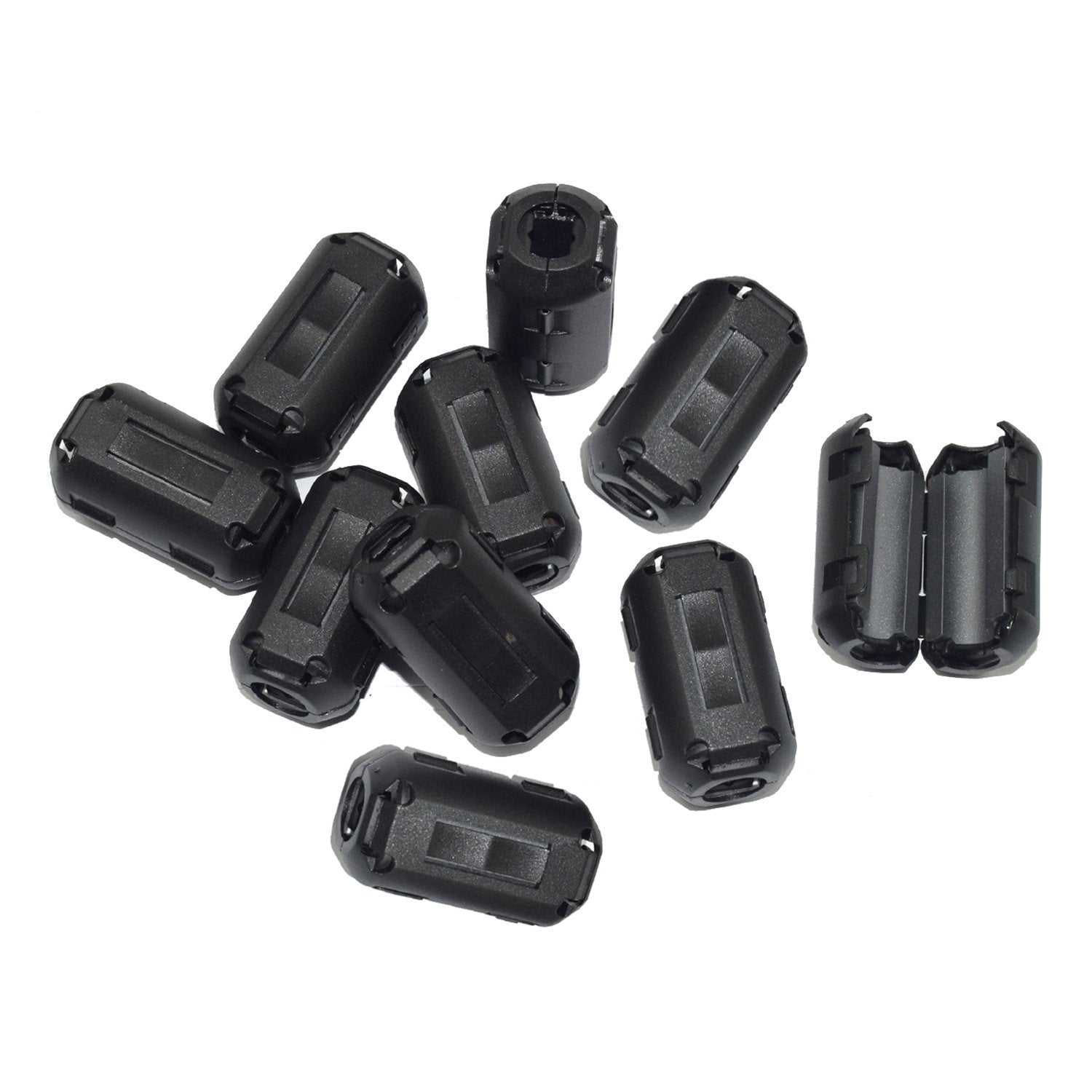 Topnisus [Pack Of 10] Clip On Ferrite Core Ring Bead Anti Interference High Frequency Filter Rfi Emi Noise Suppressor Cable Clip