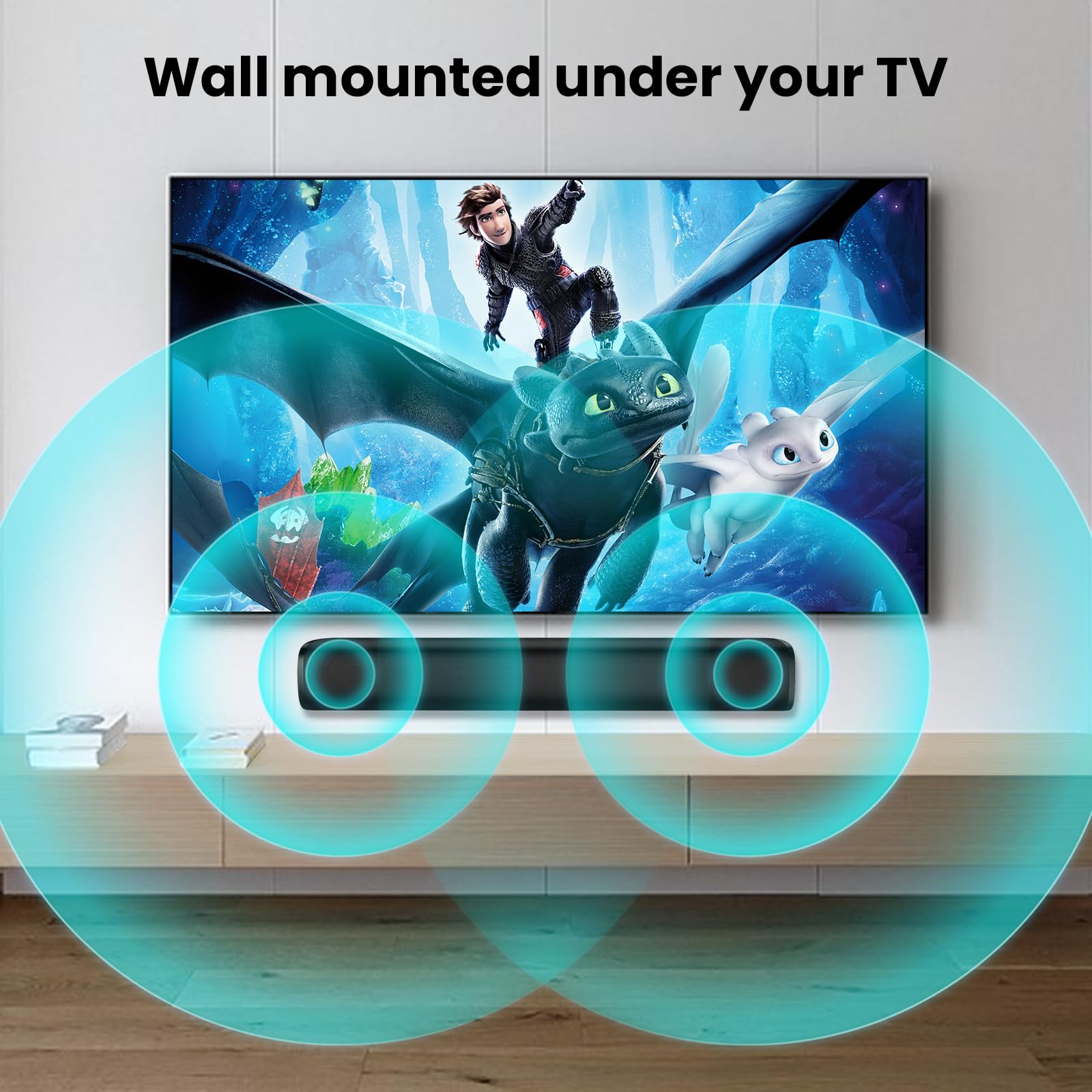 Mzeibo Sound Bar For Smart Tv, Bluetooth Soundbar For Tv, 50 Watts Mini Sound Bar With Arc/Optical/Aux, Surround Sound System Fo