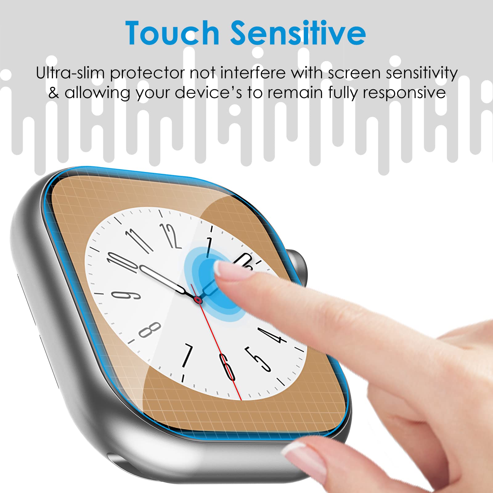 Uniqueme 8 Pack For Apple Watch Screen Protector 41Mm, Apple Watch Series 9/8/7 Screen Protector [Upgrade Flexible Film] Anti Sc