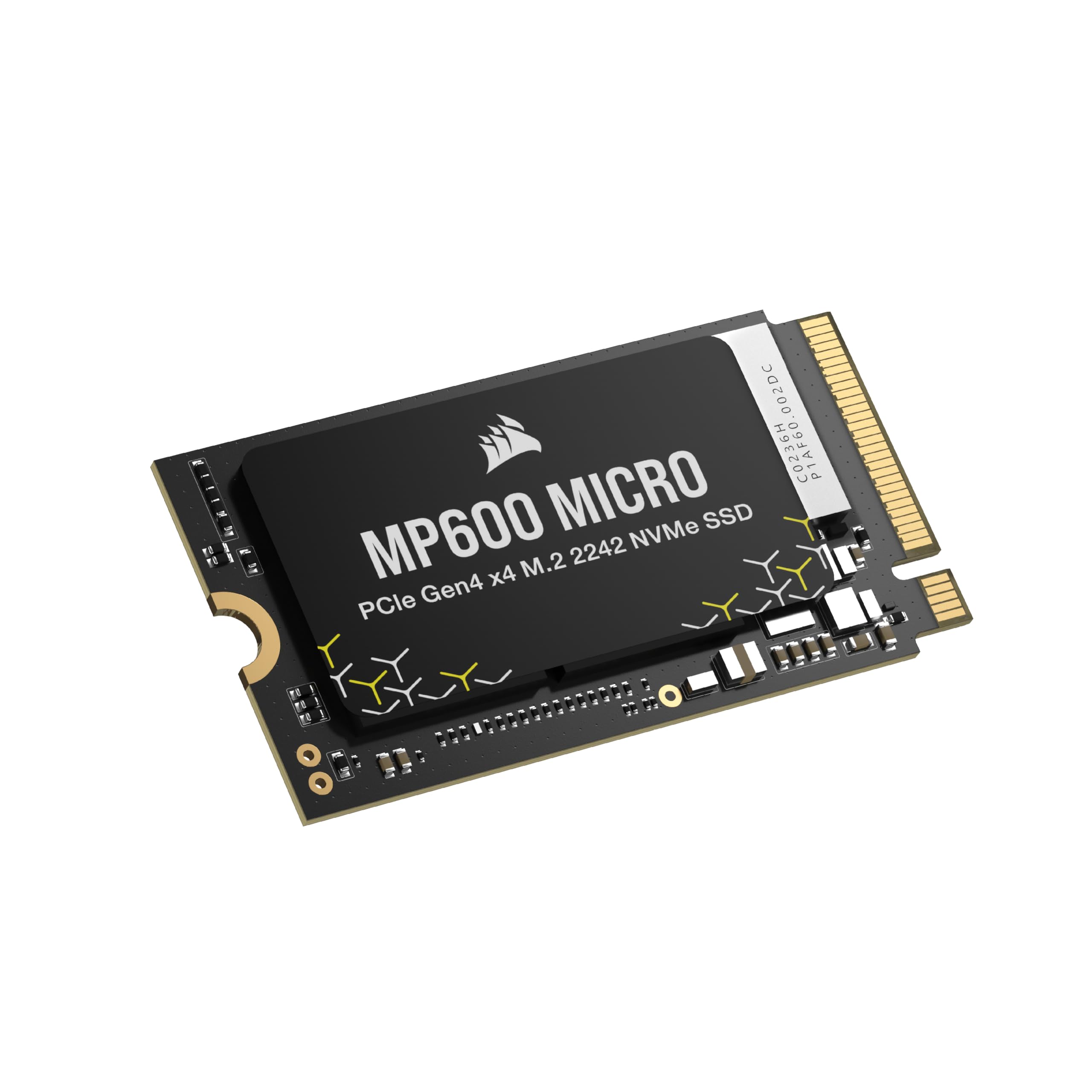 Corsair MP600 Micro 2TB M.2 NVMe PCIe x4 Gen4 SSD - M.2 2242 - Up to 7,000MB/sec Sequential Read - High-Density 3D TLC NAND - Co