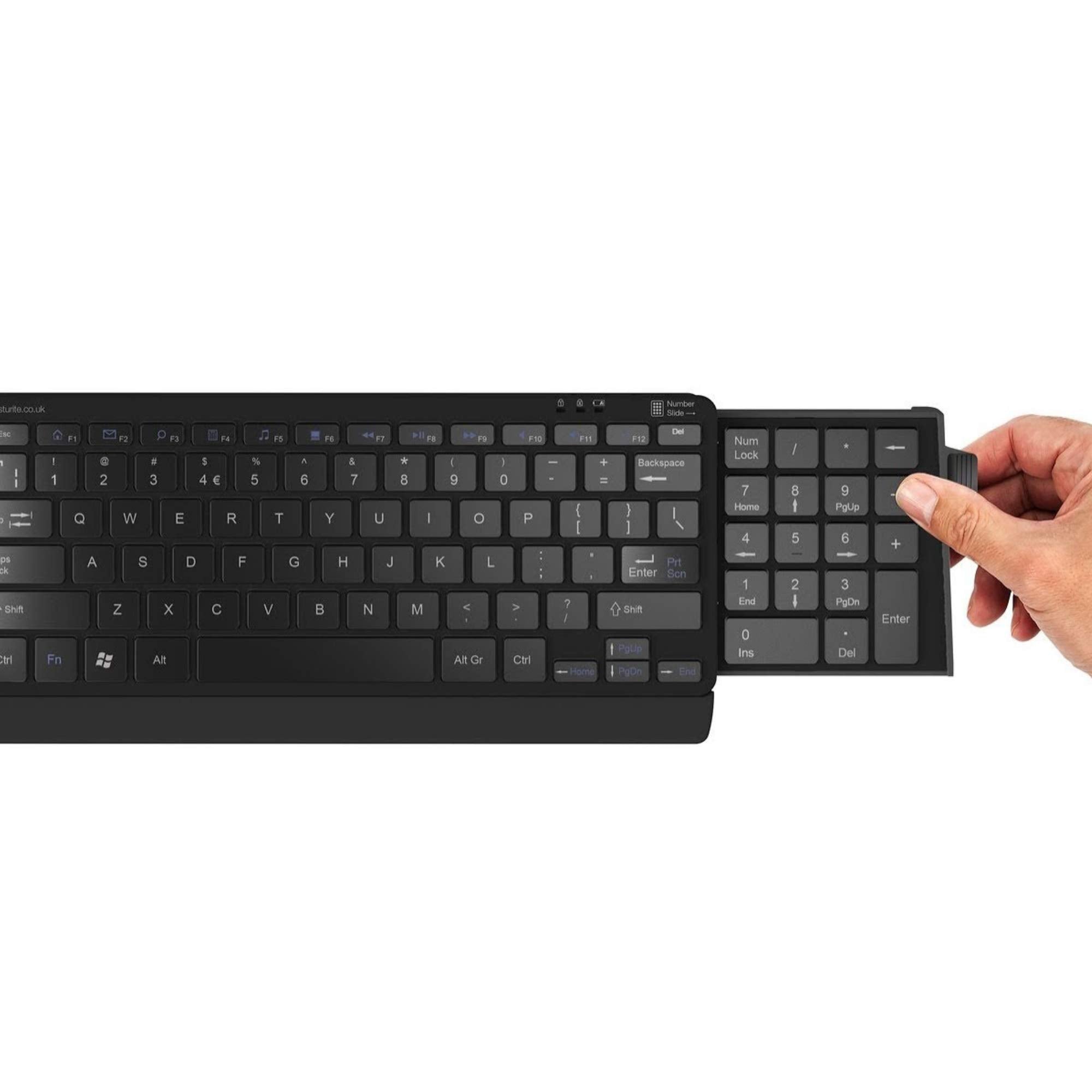 Posturite Wireless Bluetooth Number Slide Compact Keyboard, 9820013