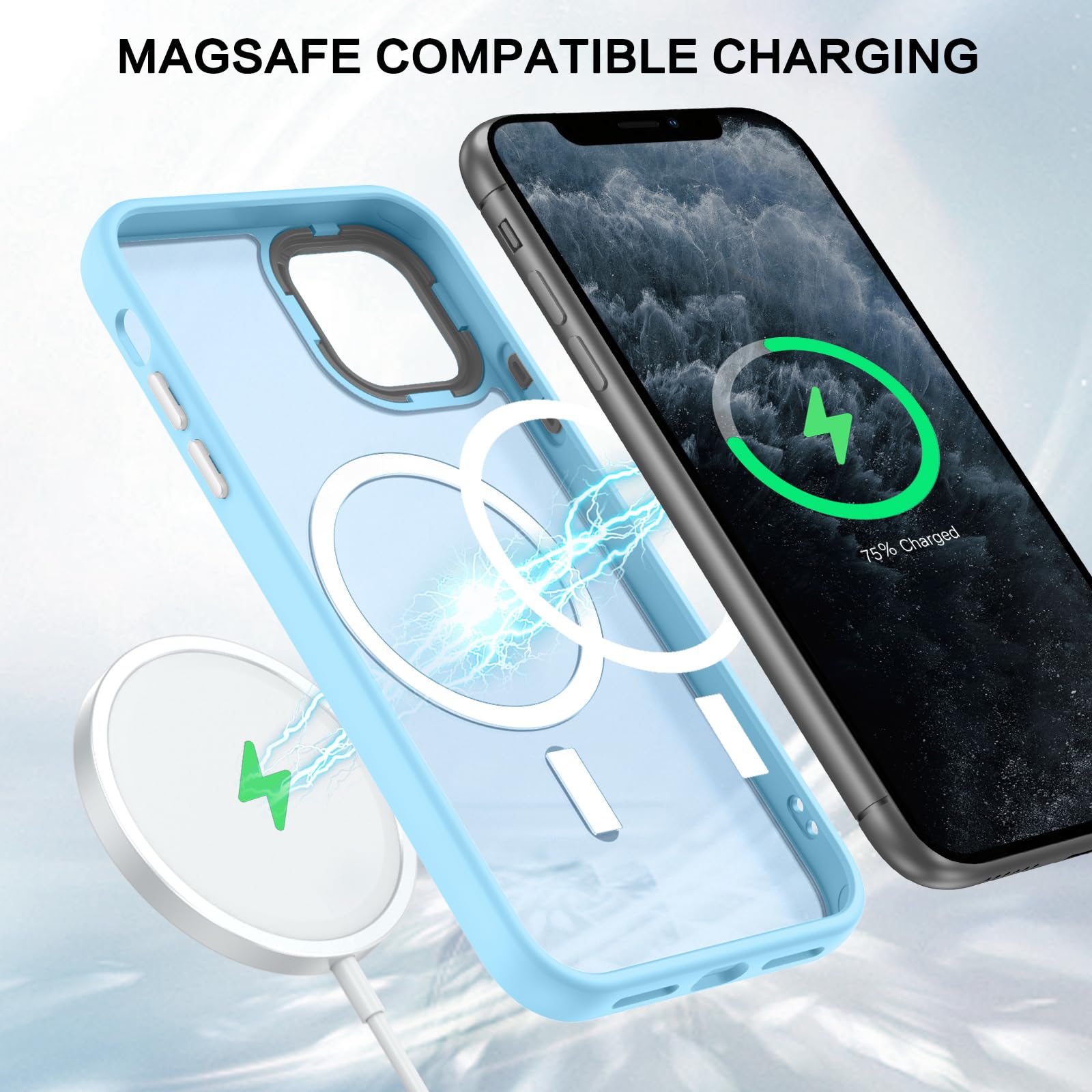 Bentoben For Iphone 11 Pro Case [Compatible With Magsafe] Translucent Matte Magnetic Iphone 11 Pro Phone Case Slim Thin Shockpro