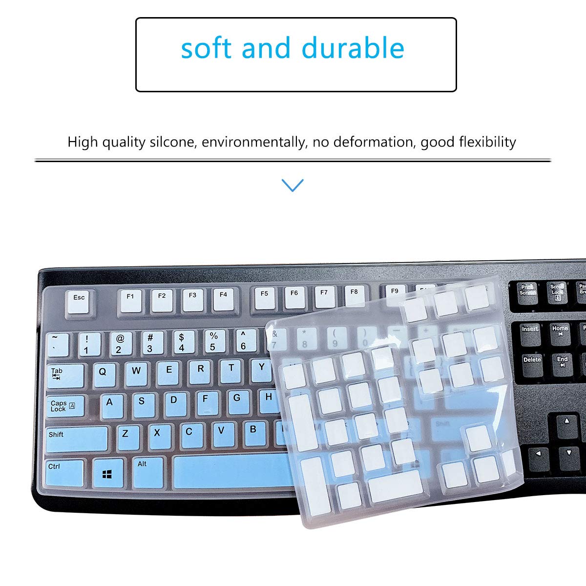 Mubuy Keyboard Cover Skin Protector For Logitech Mk120 K120 Wired Keyboard, Keyboard Protective Skin Us Layout (Not Fit Other Mo