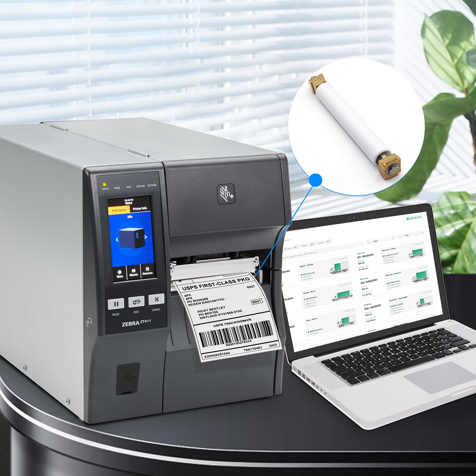 P1058930 080 Kit Platen Roller For Zebra Zt410 Zt411 Thermal Label Printer Transfer Roller 203Dpi 300Dpi 600Dpi