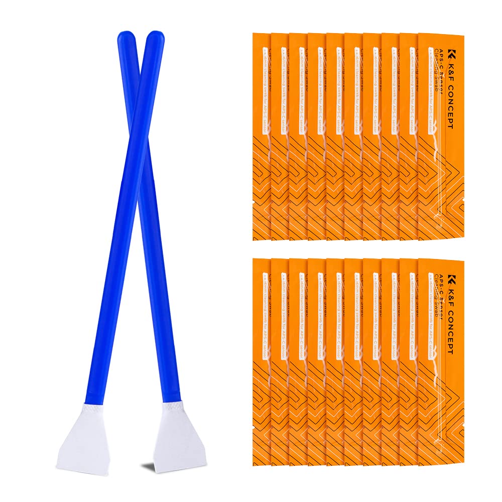 K&F Concept 20 Pack Aps C Sensor Cleaning Swabs, Dry Ccd Cmos Clean Swabs Compatible With Nikon Sony Canon Dslr & Digital Camera
