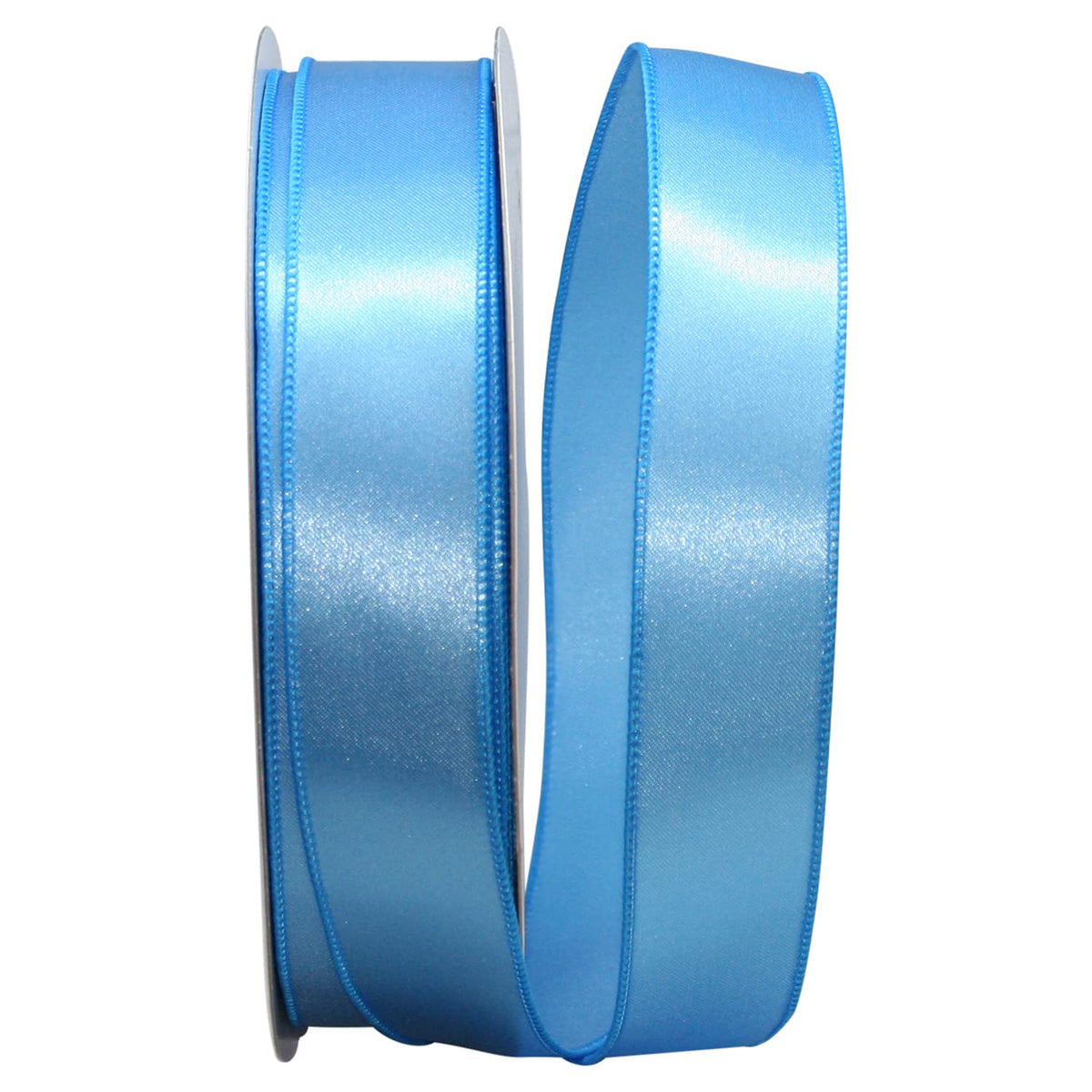 Reliant Ribbon 92575W 052 09K Satin Value Wired Edge Ribbon, 1 12 Inch X 50 Yards, Light Blue
