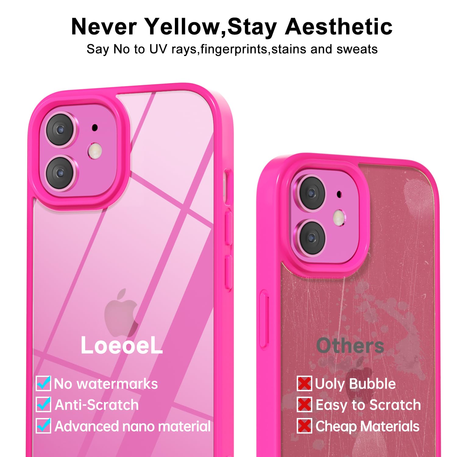 Loeoel For Iphone 11 Case Clear, Transparent Hybrid 11 Case [Hard Plastic & Soft Silicone Bumper] Acrylic Non Yellowing Thin Sli