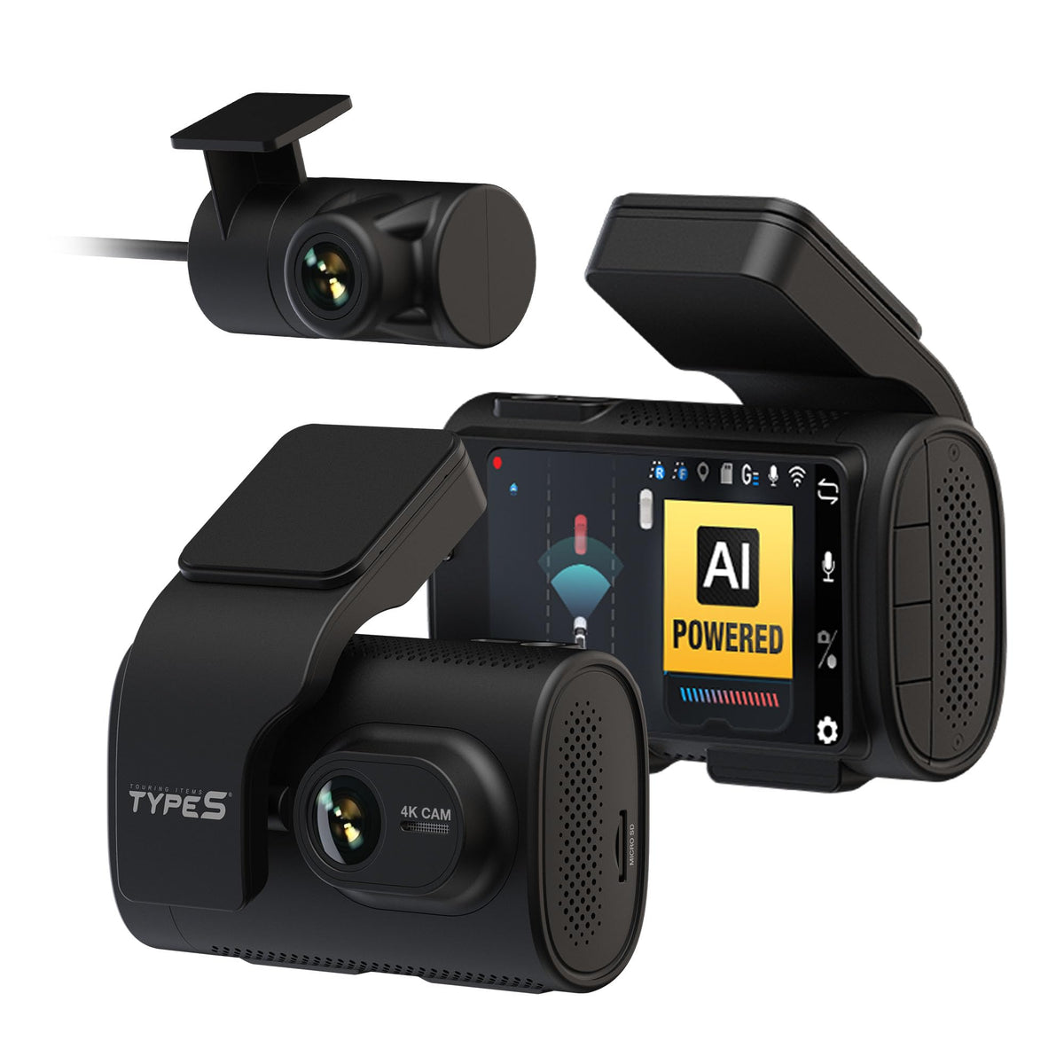 Type S T400 Ai Powered Driver Assistance 4K Dash Cam With Adas, Collision Warnings, Lane And Pedestrian Detection, Vehicle Depar