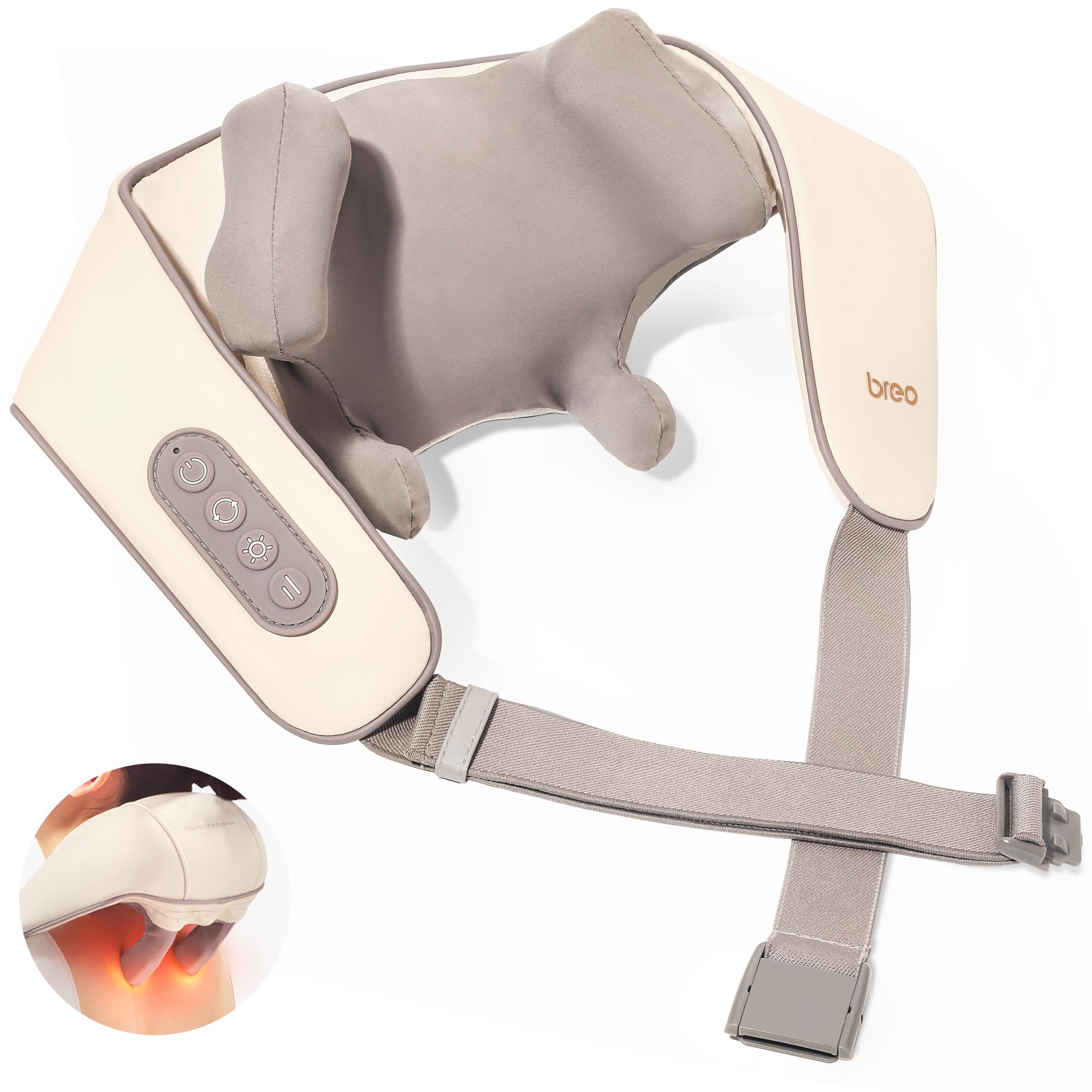 Breo N5 Mini Neck Massager with Heat, Electric Massager for Neck and Shoulder, Deep Massage at Home, Muscle Relaxation Gifts