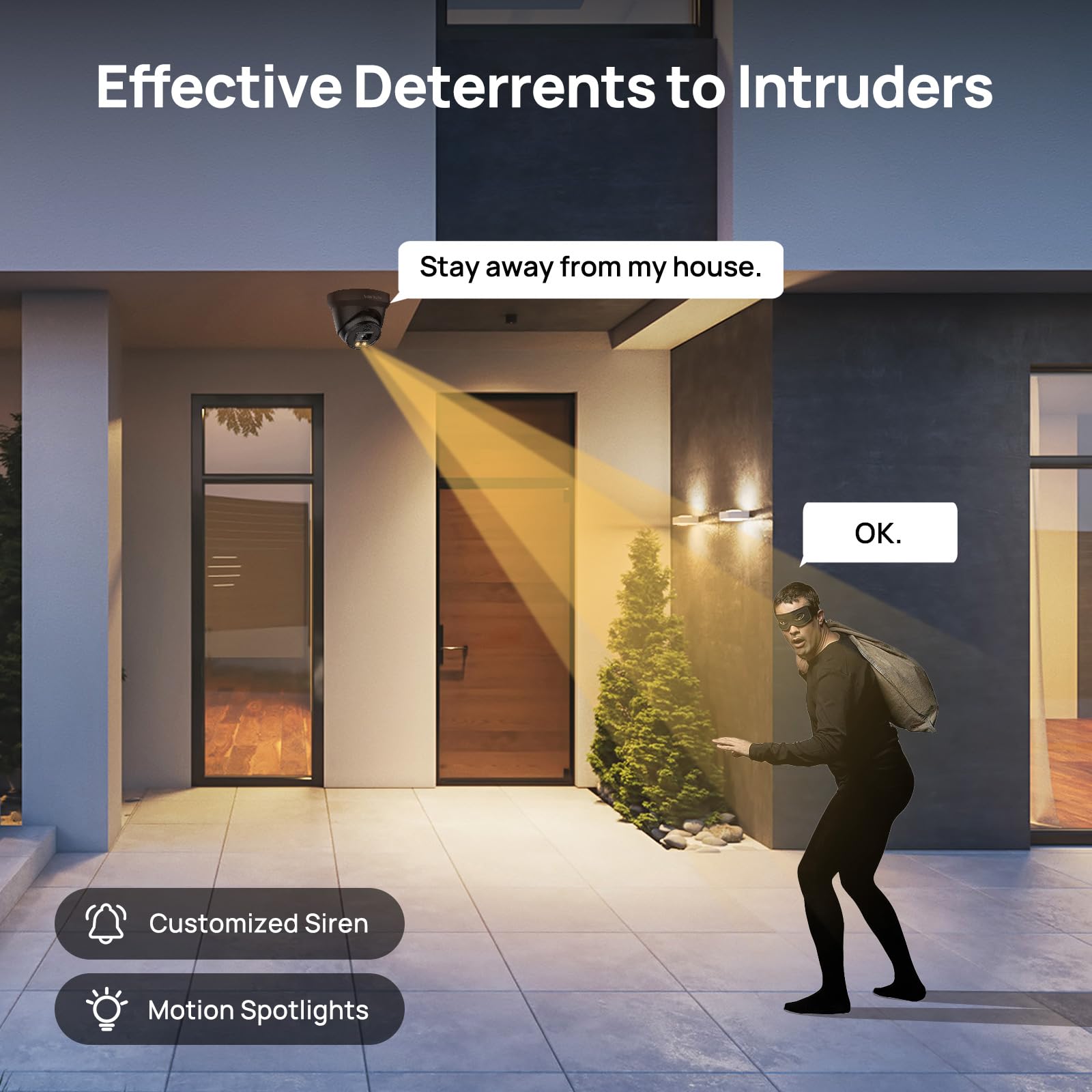 Vikylin 4K 8Mp Full Color Poe Ip Camera, Outdoor 4K Poe Turret Camera With Ai Human/Vehicle Detection, 2.8Mm Lens, F1.0 Aperture