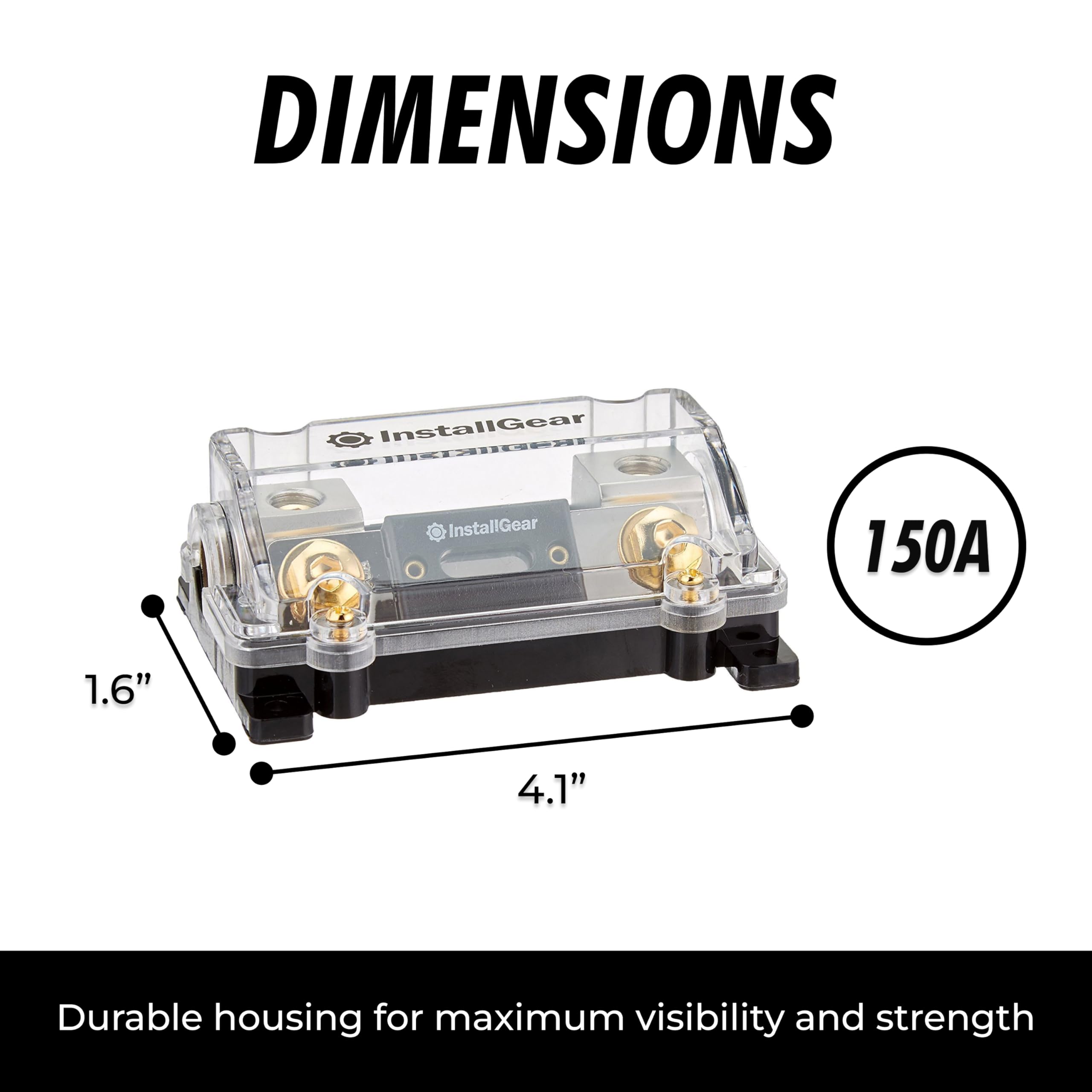 Installgear 0/2/4 Gauge Awg In Line Anl Fuse Holder With 100 Amp Fuse | Inline Fuse Holder   No Wire Terminals Needed | 100 Amp